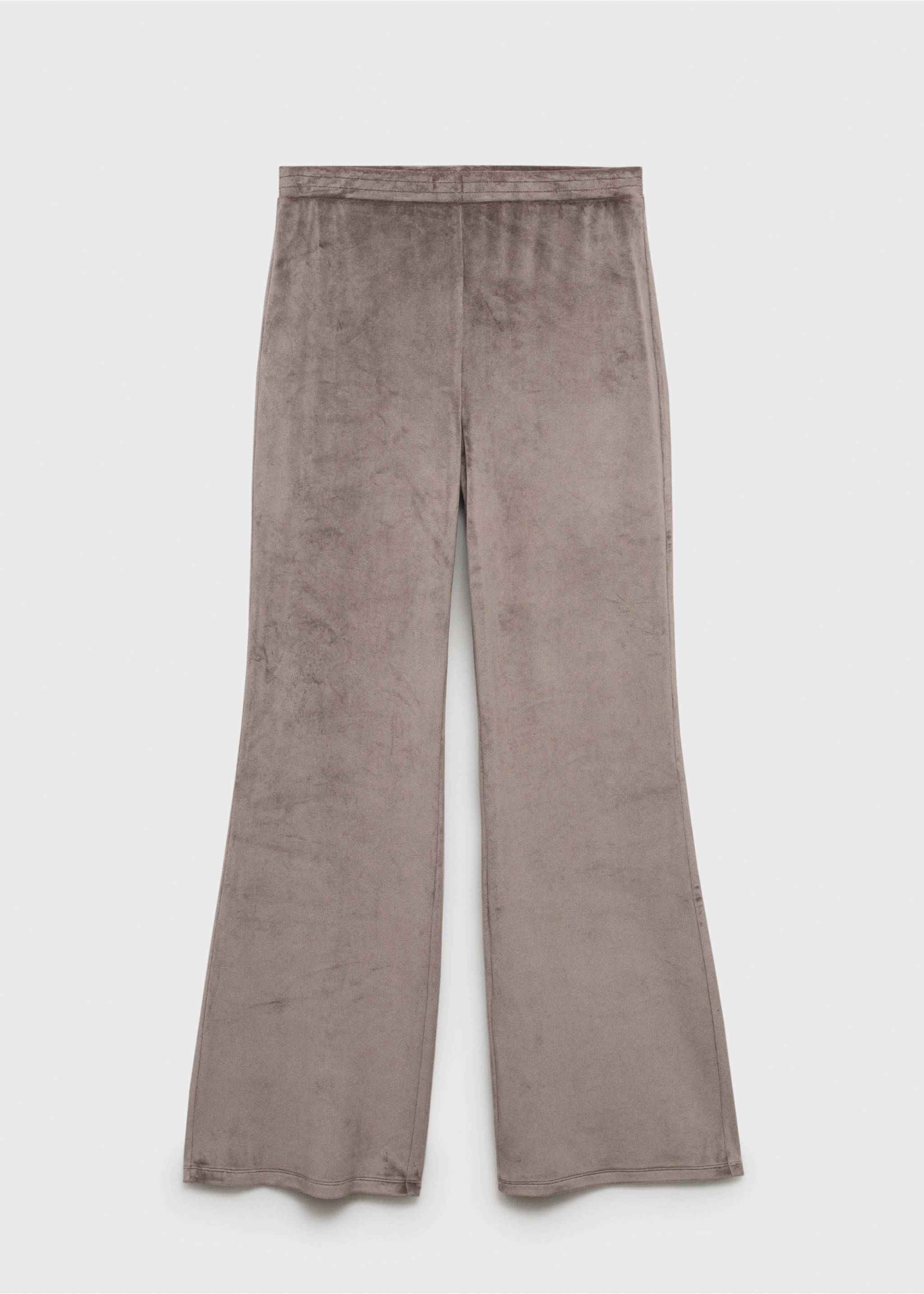 Soft-touch velour trousers - Article without model, Medium Brown. Ref: 17024105-00.