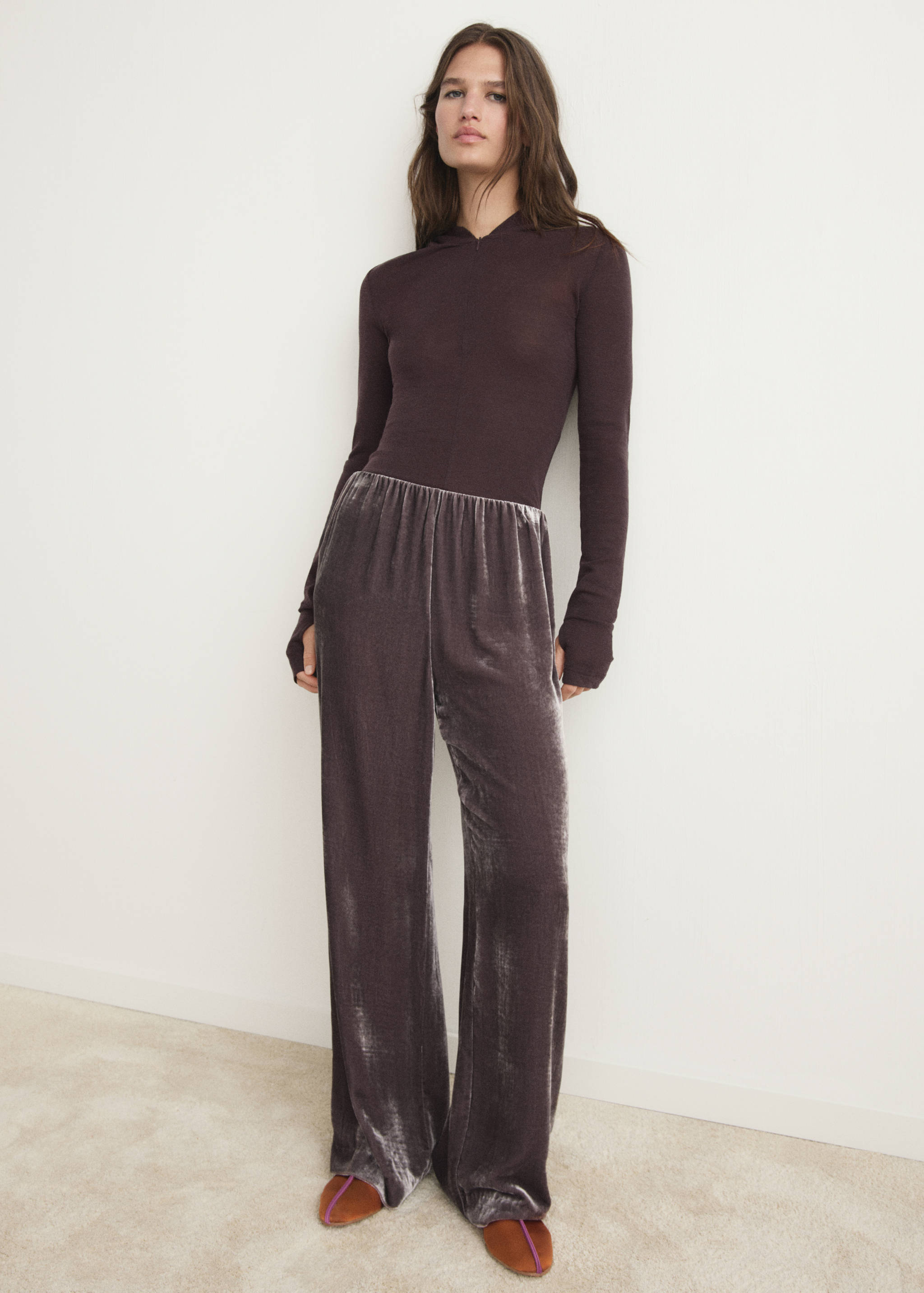 T-shirt laine capuche - Plan général