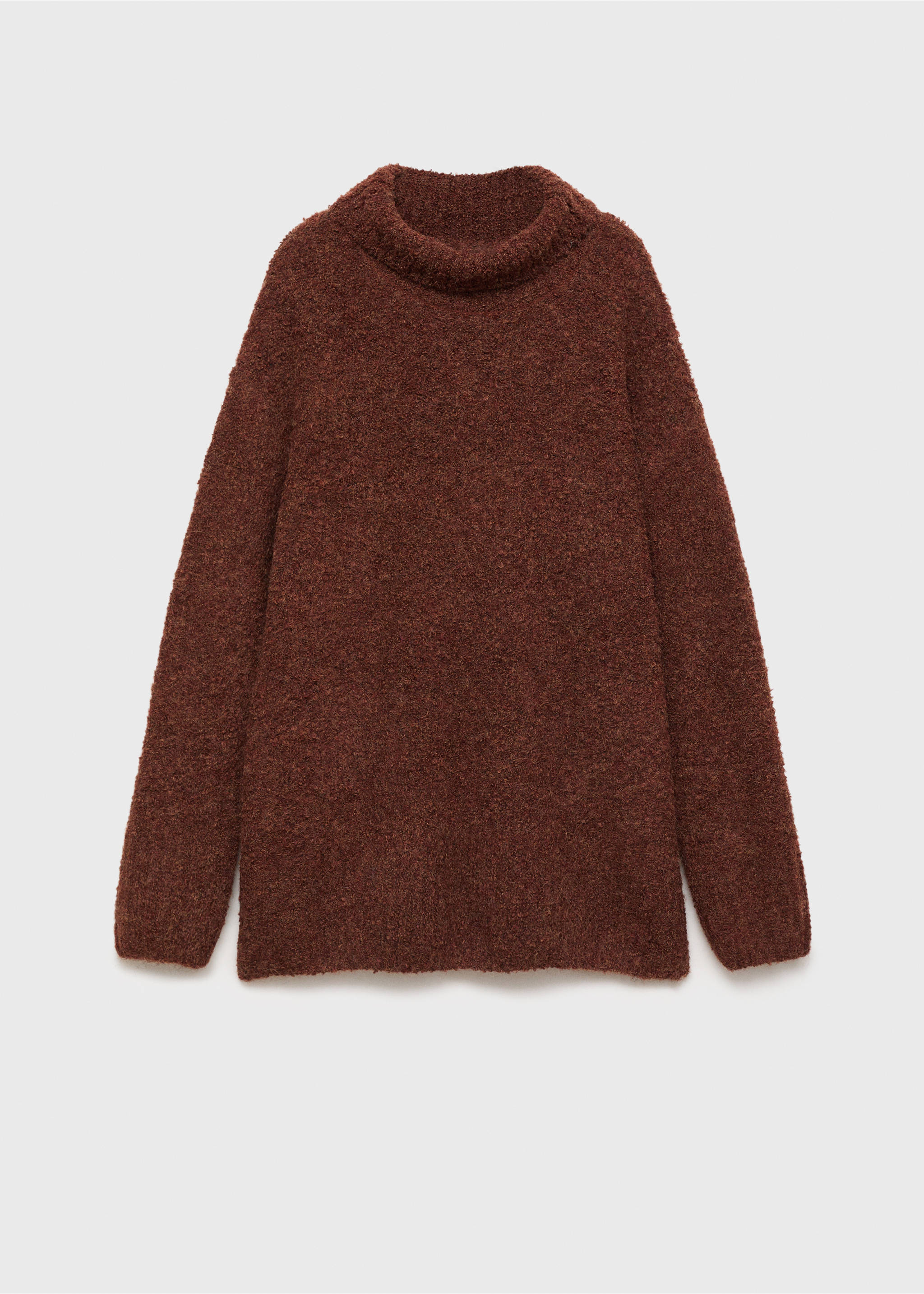 Bouclé turtleneck sweater - Article without model, Cognac. Ref: 17024109-00.