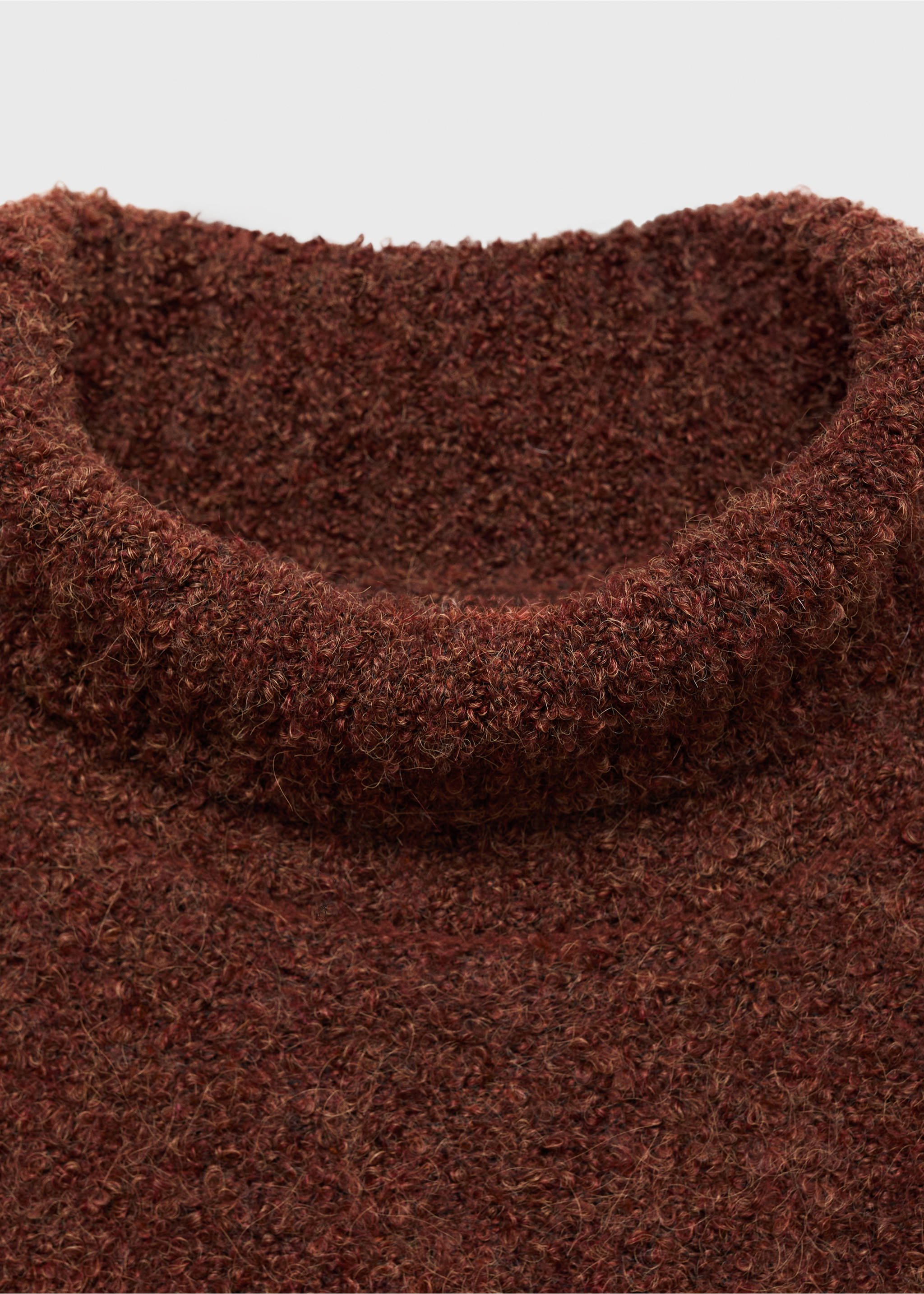 Bouclé turtleneck sweater - Details of the article 8, Cognac. Ref: 17024109-00.