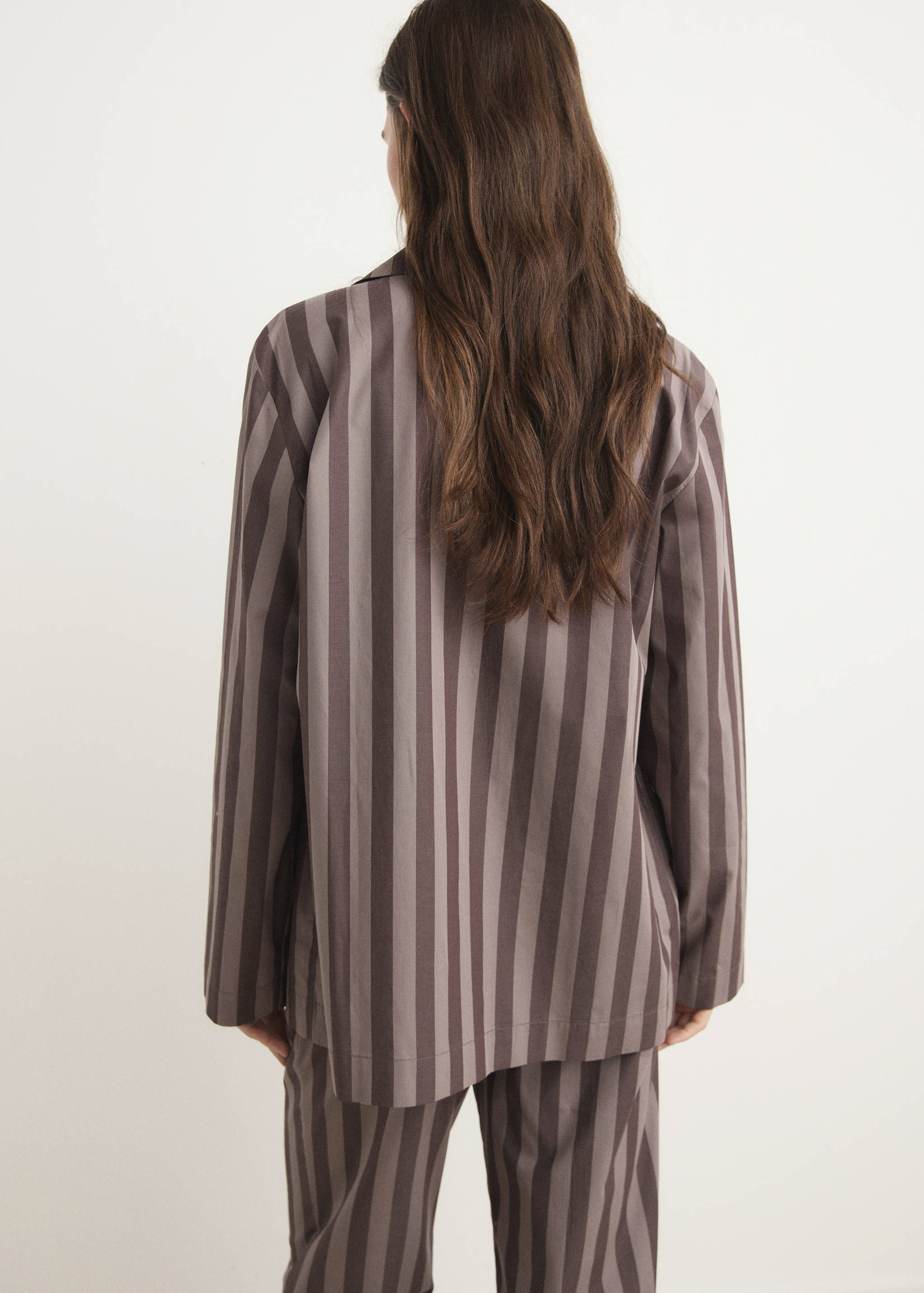 Woven striped pyjama top - Reverse of the article