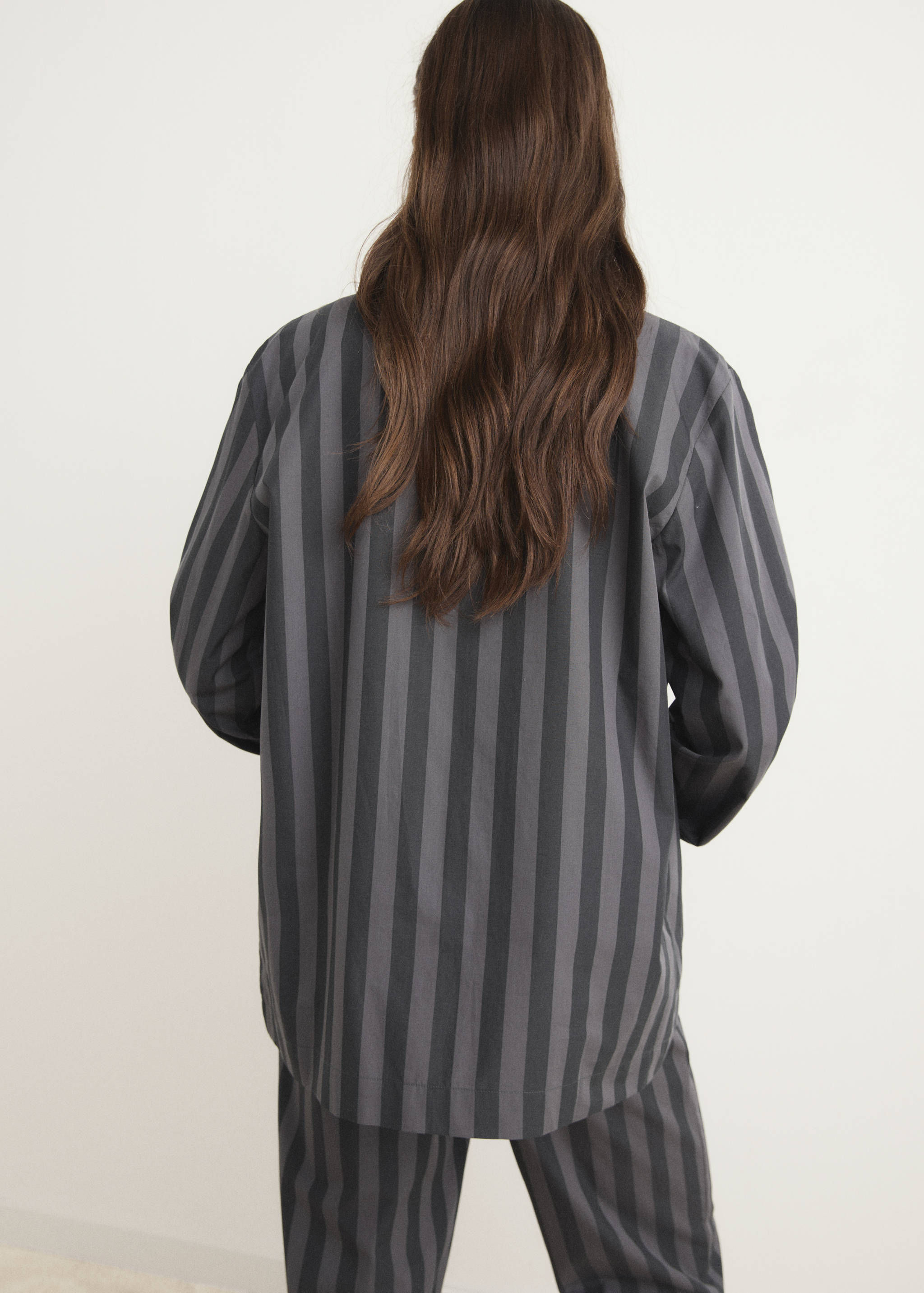 Woven striped pyjama top - Reverse of the article