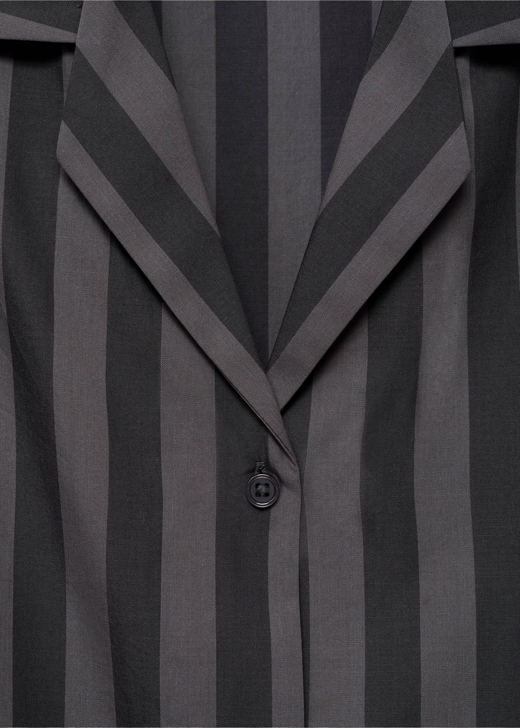 Woven striped pyjama top - Details of the article 8, Grey. Ref: 17024111-00.