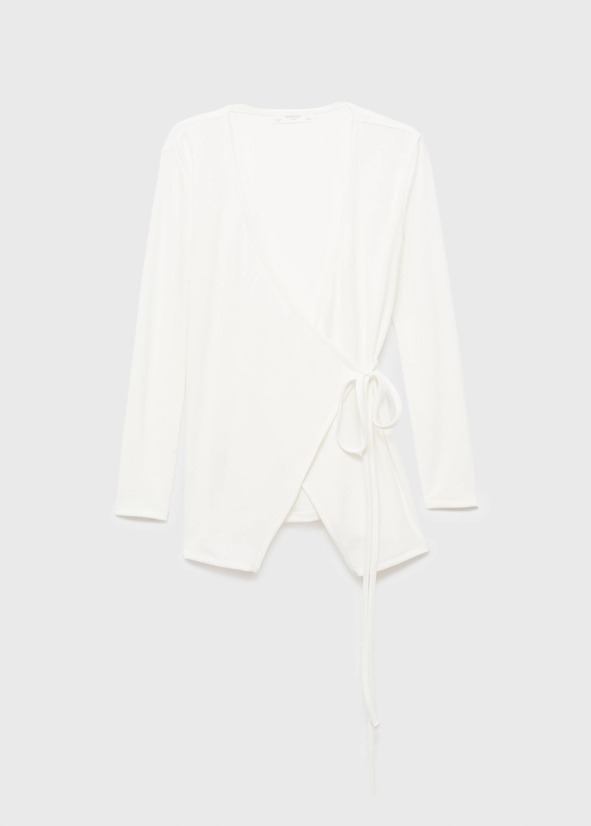 Cardigan din tricot cu nervuri cu fundă - Articol fără model