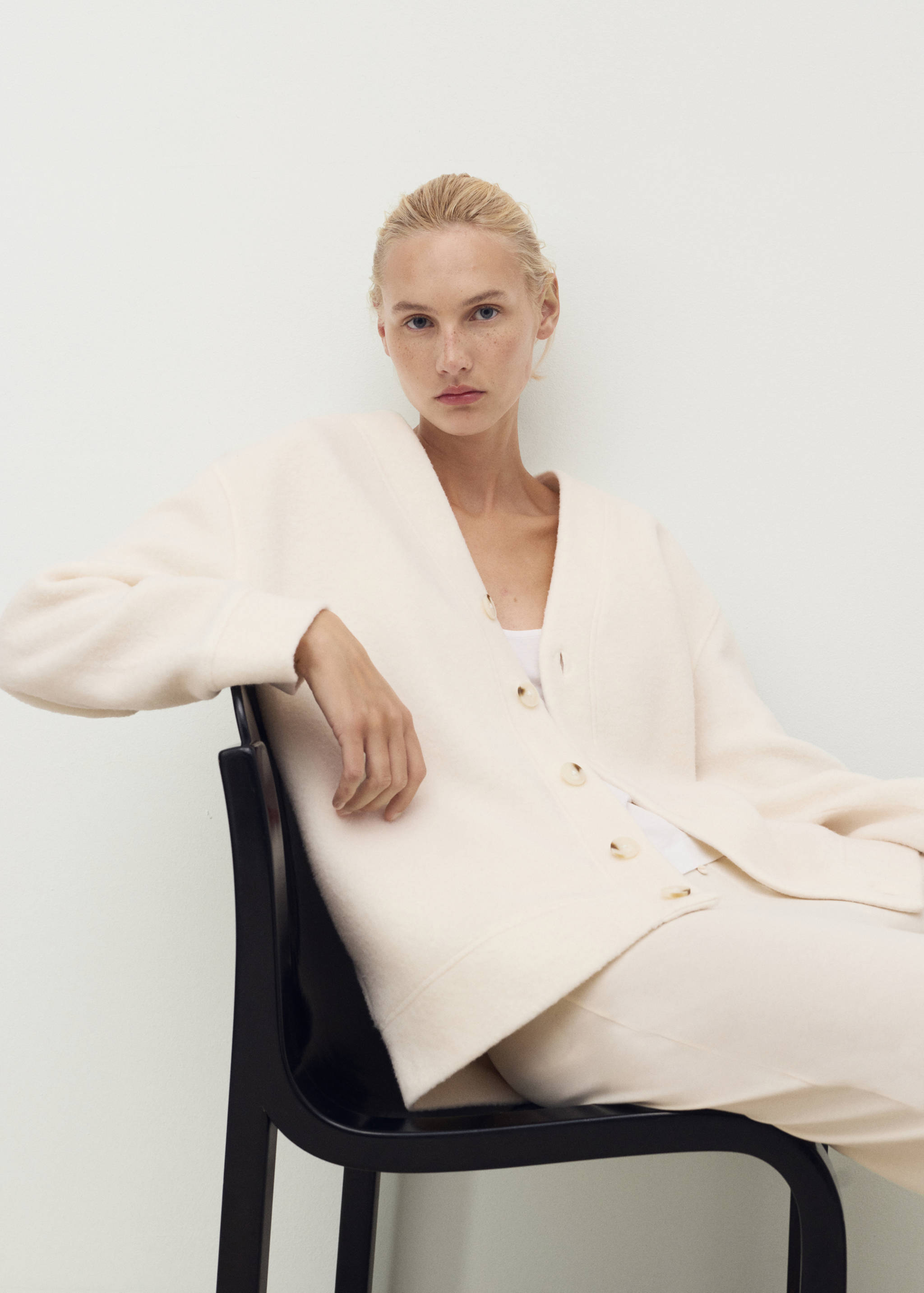 Cardigan coton laine boutons - Plan général