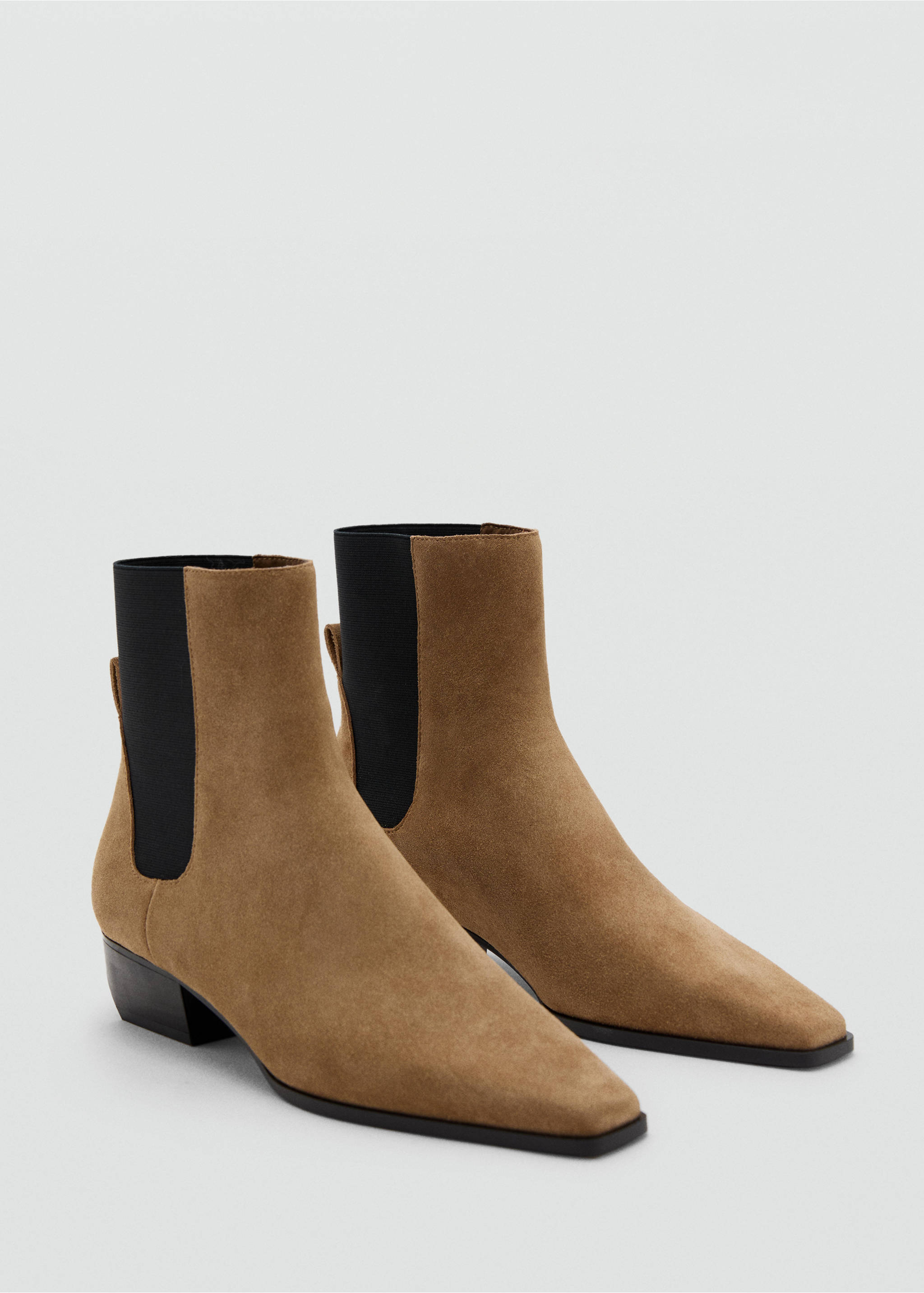 Heel suede ankle boot - Medium plane, Medium Brown. Ref: 17024114-00.