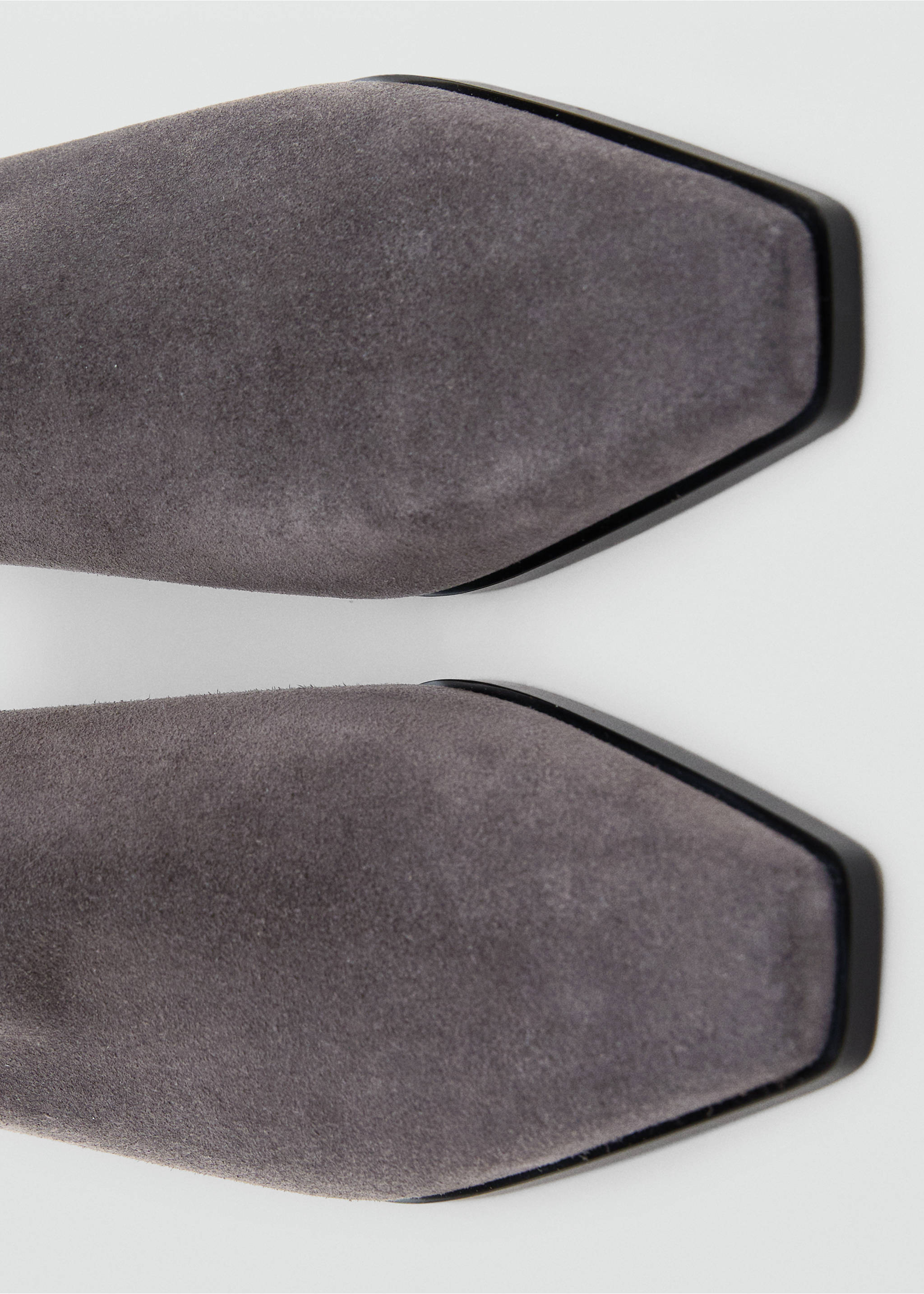 Heel suede ankle boot - Details of the article 2, Grey. Ref: 17024114-00.
