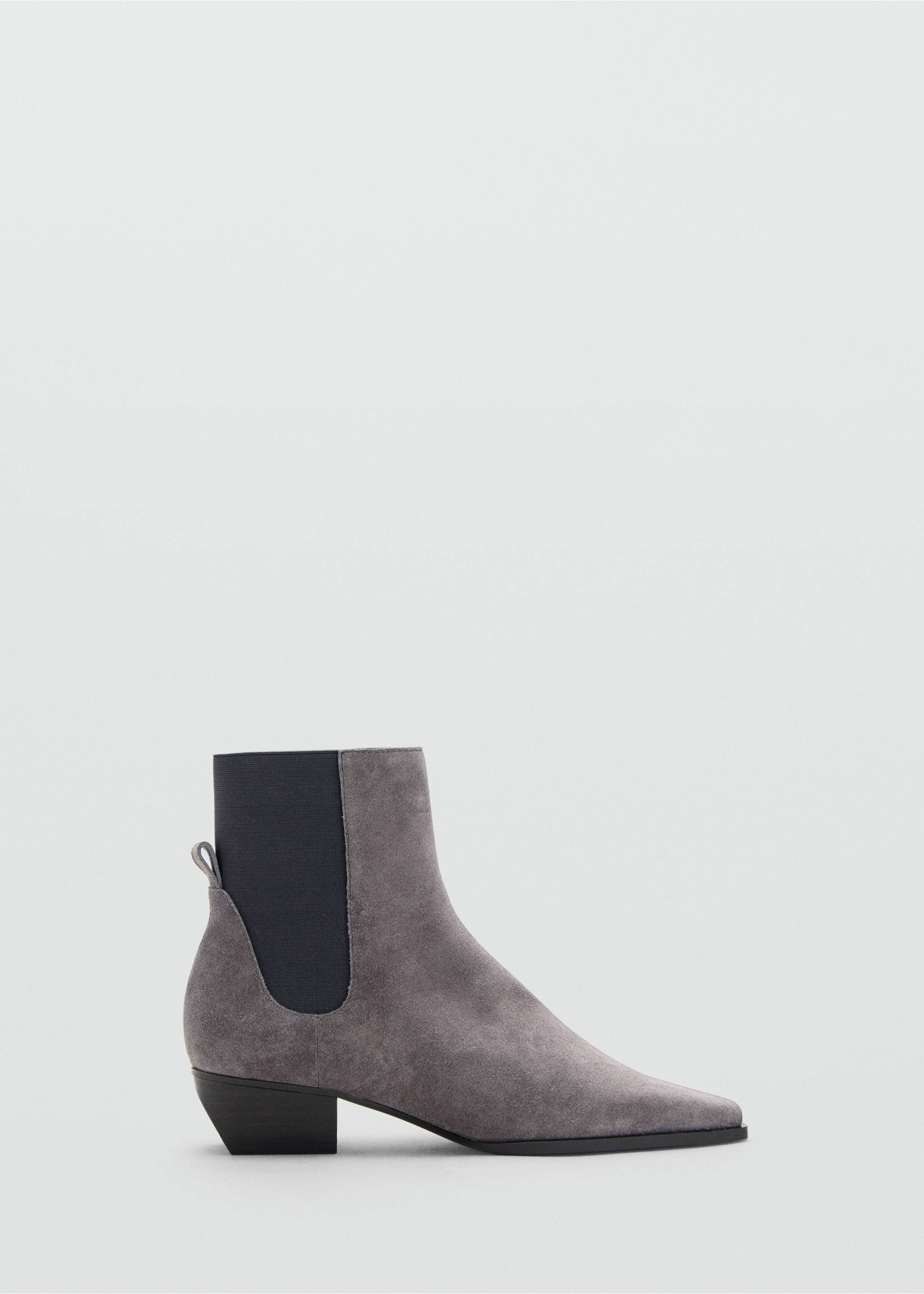 Heel suede ankle boot - Article without model, Grey. Ref: 17024114-00.