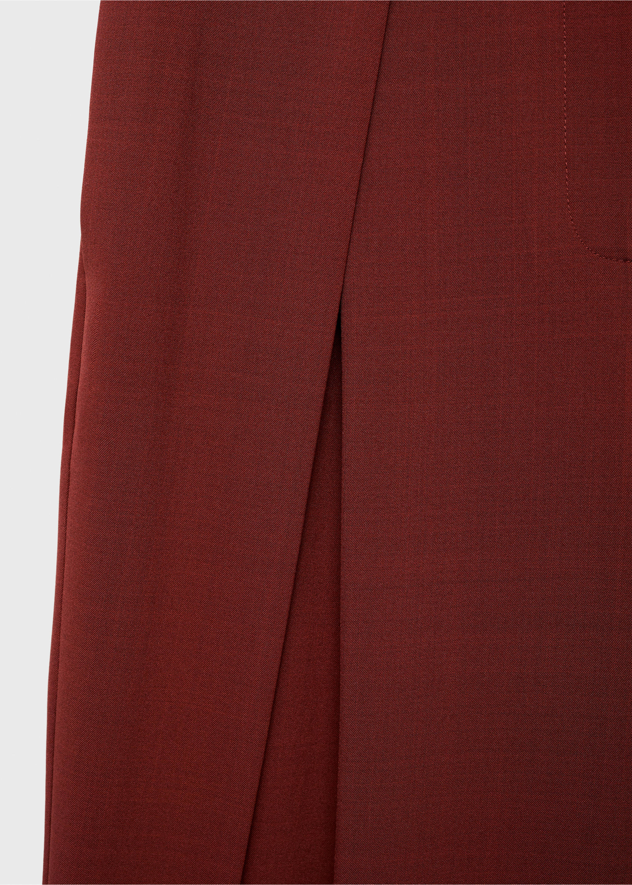 Wide leg pleated suit trousers - Details of the article 8, Dark Orange. Ref: 17024120-00.