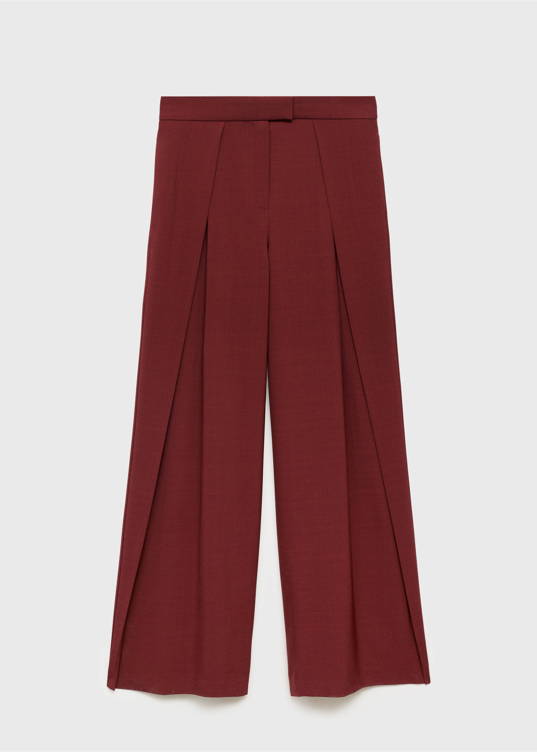 Wide leg pleated suit trousers - Article without model, Dark Orange. Ref: 17024120-00.