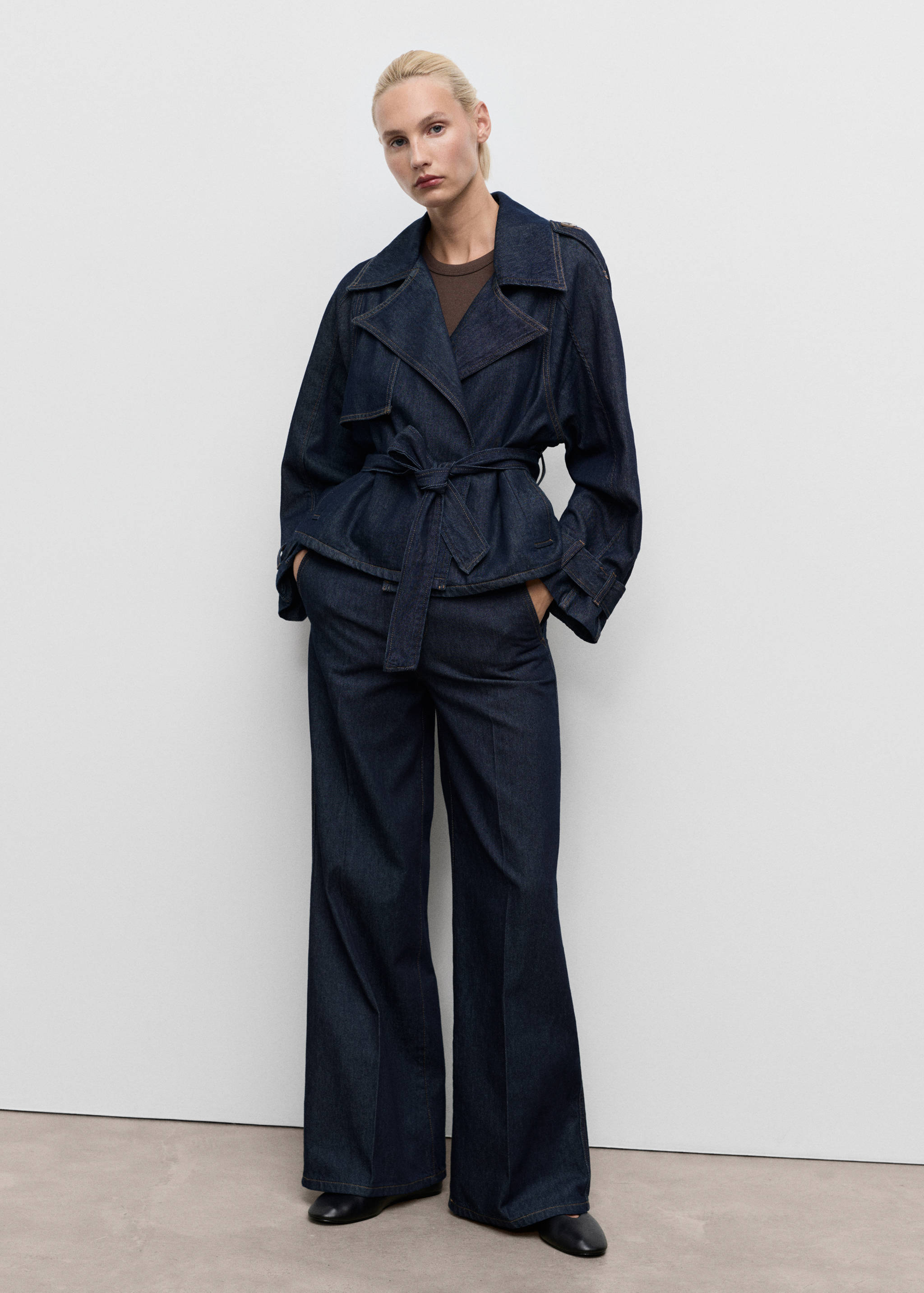 Pantalons texans wide leg travetes - Pla general