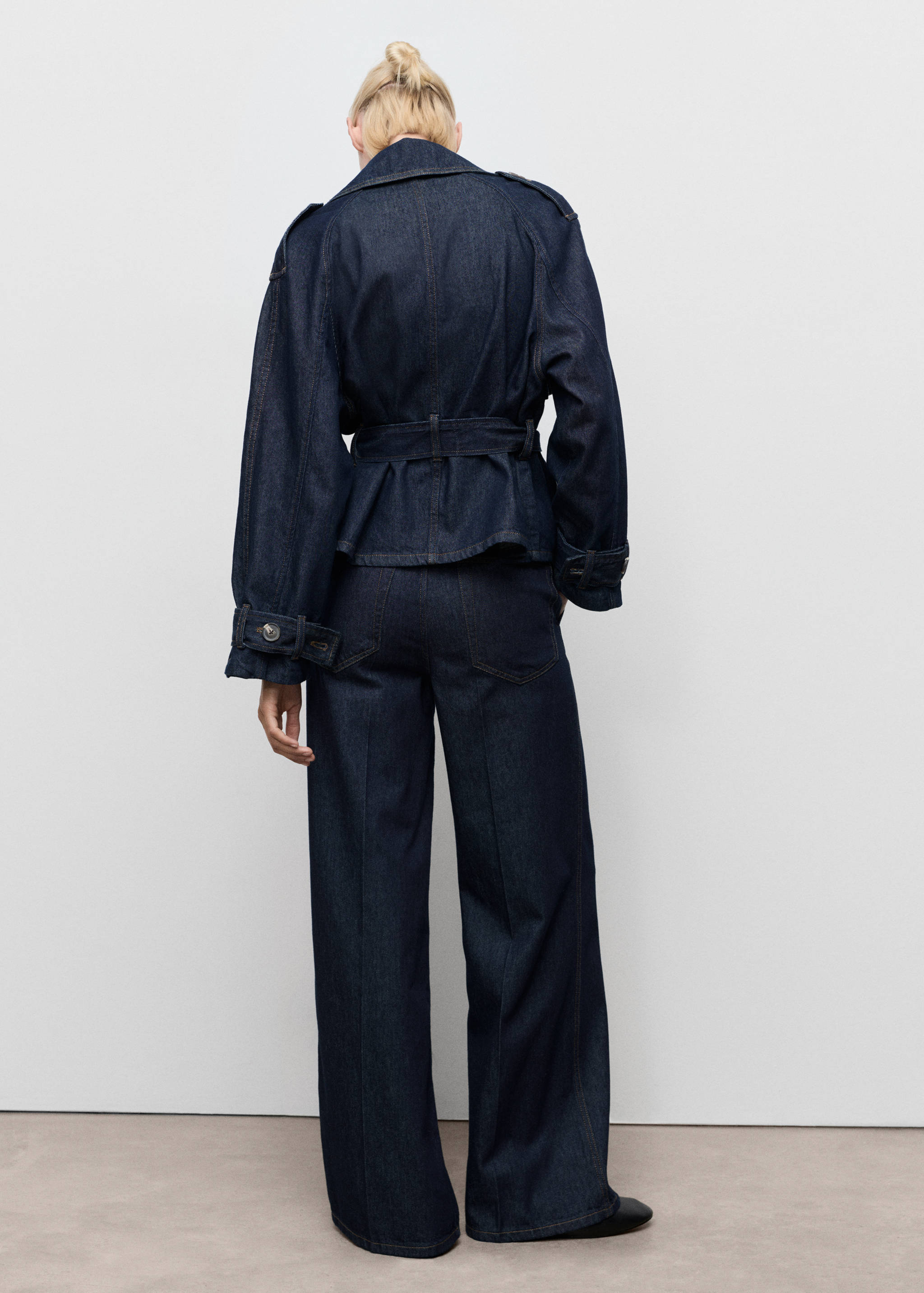 Pantalons texans wide leg travetes - Revers de l'article