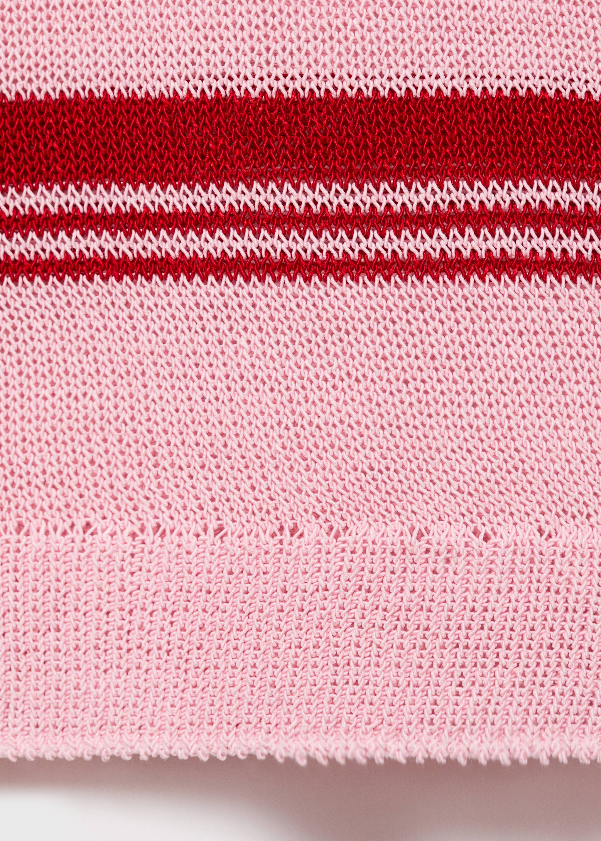 Pruhovaný úpletový top s polo límečkem - Detail zboží 0