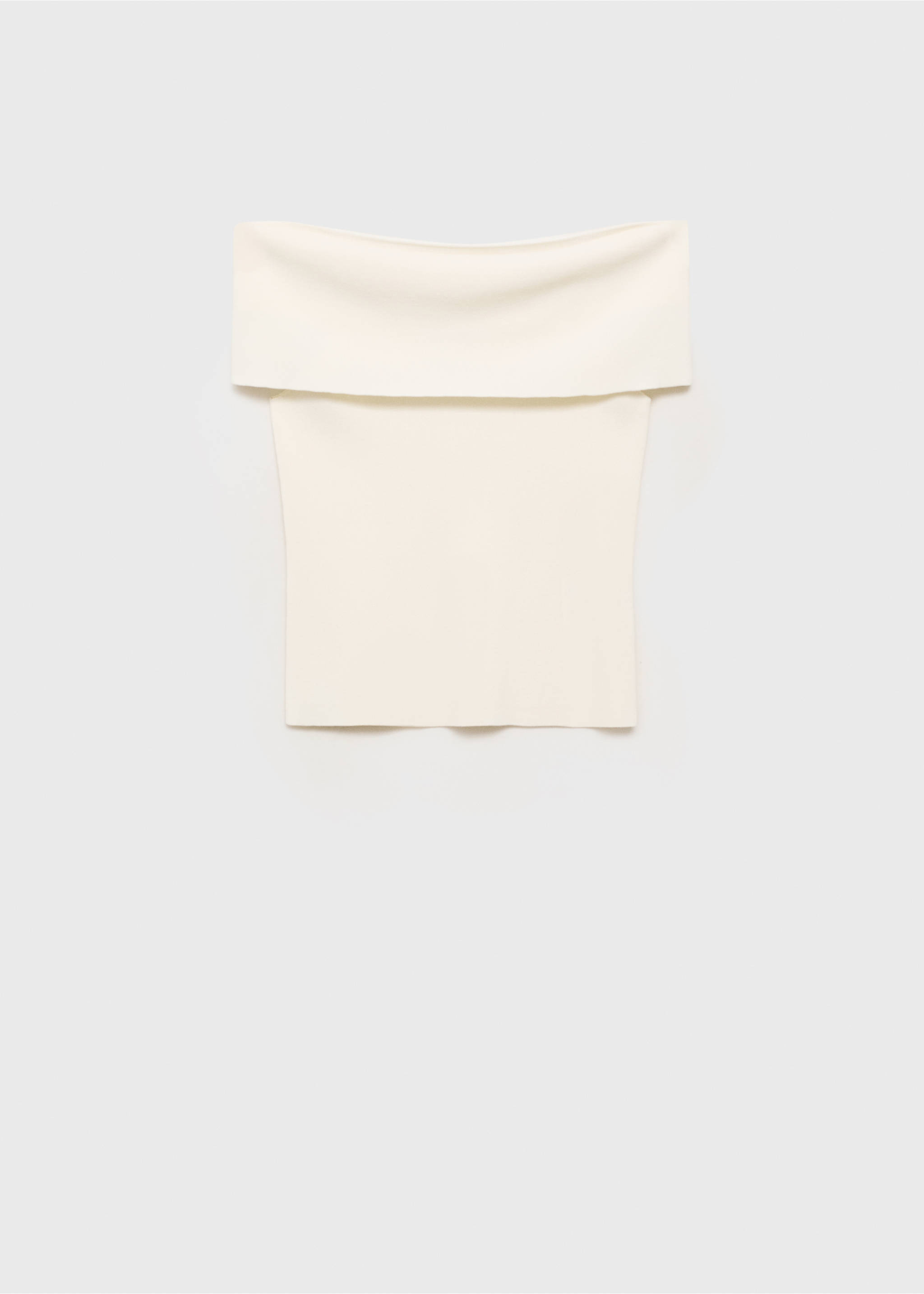 Strapless knitted top - Article without model, Off White. Ref: 17024146-00.