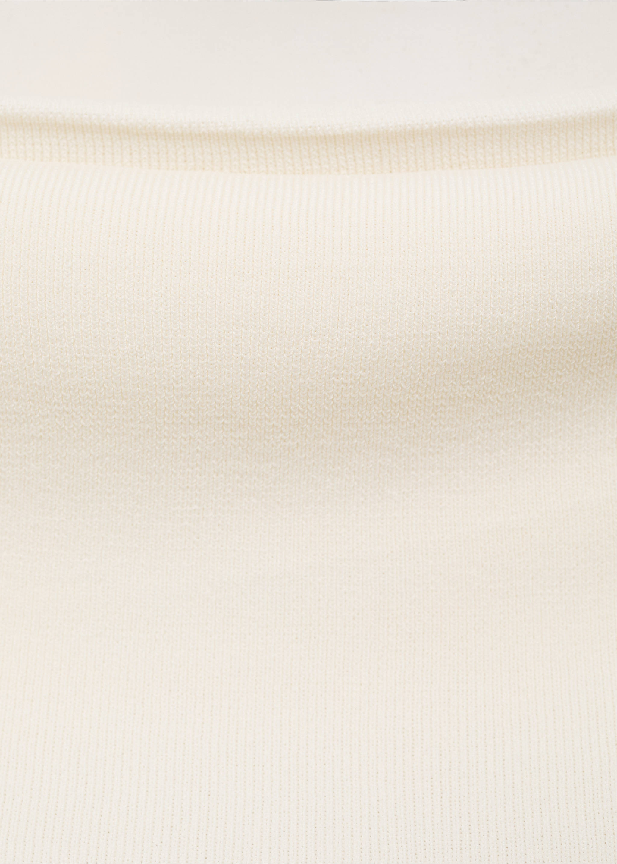 Strapless knitted top - Details of the article 0, Off White. Ref: 17024146-00.