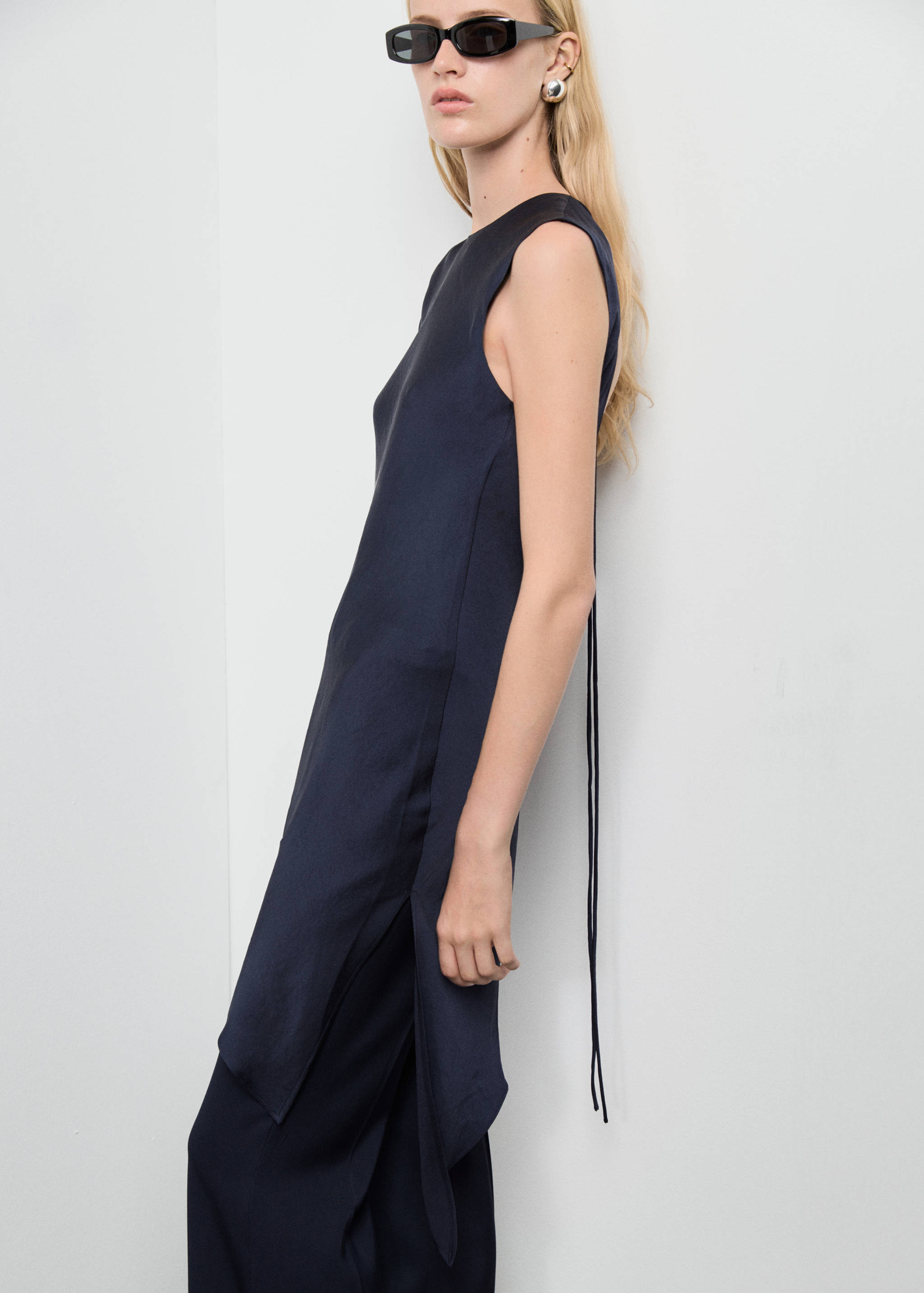 Asymmetrical satin top - Medium plane