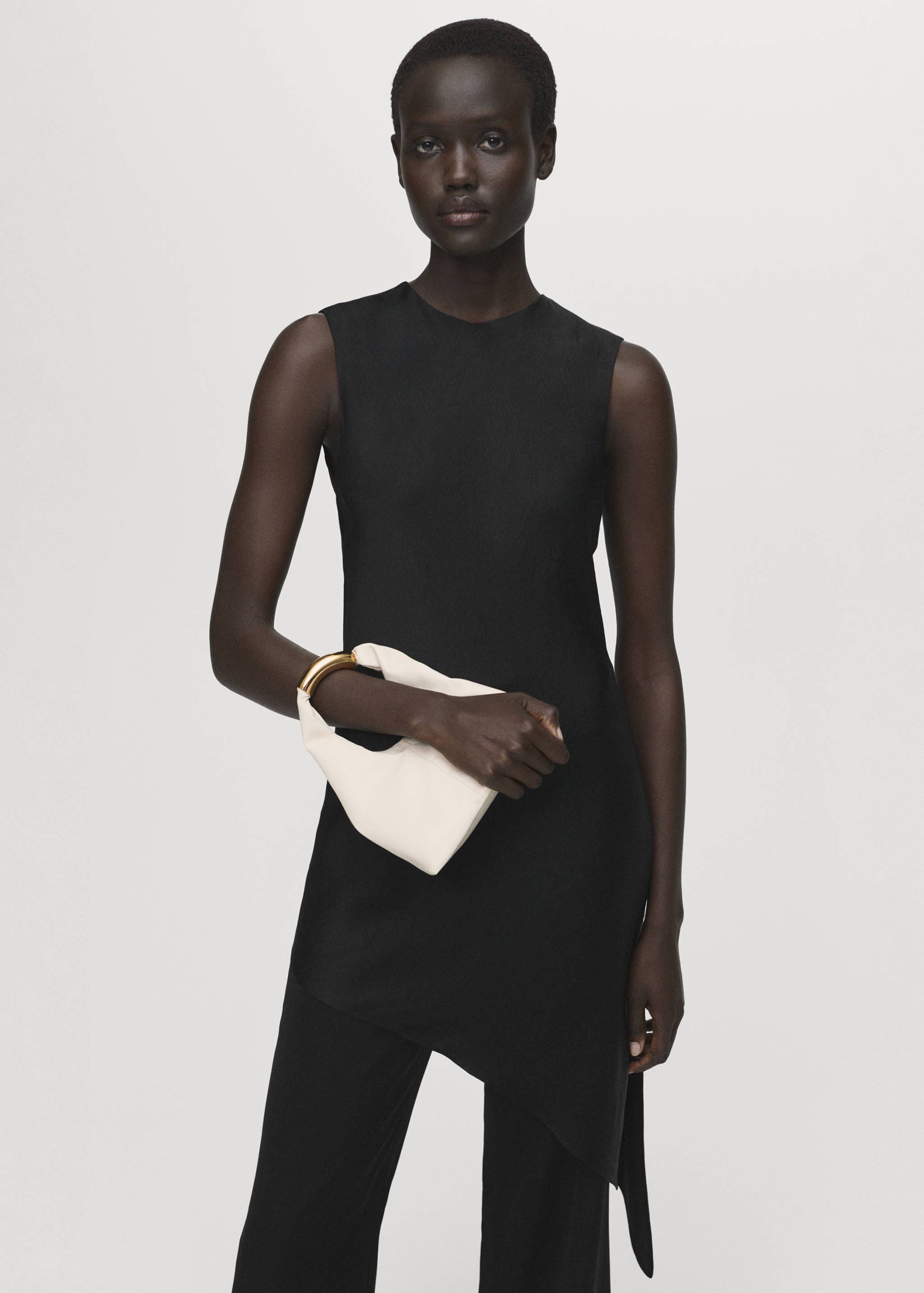 Asymmetrical satin top - Medium plane