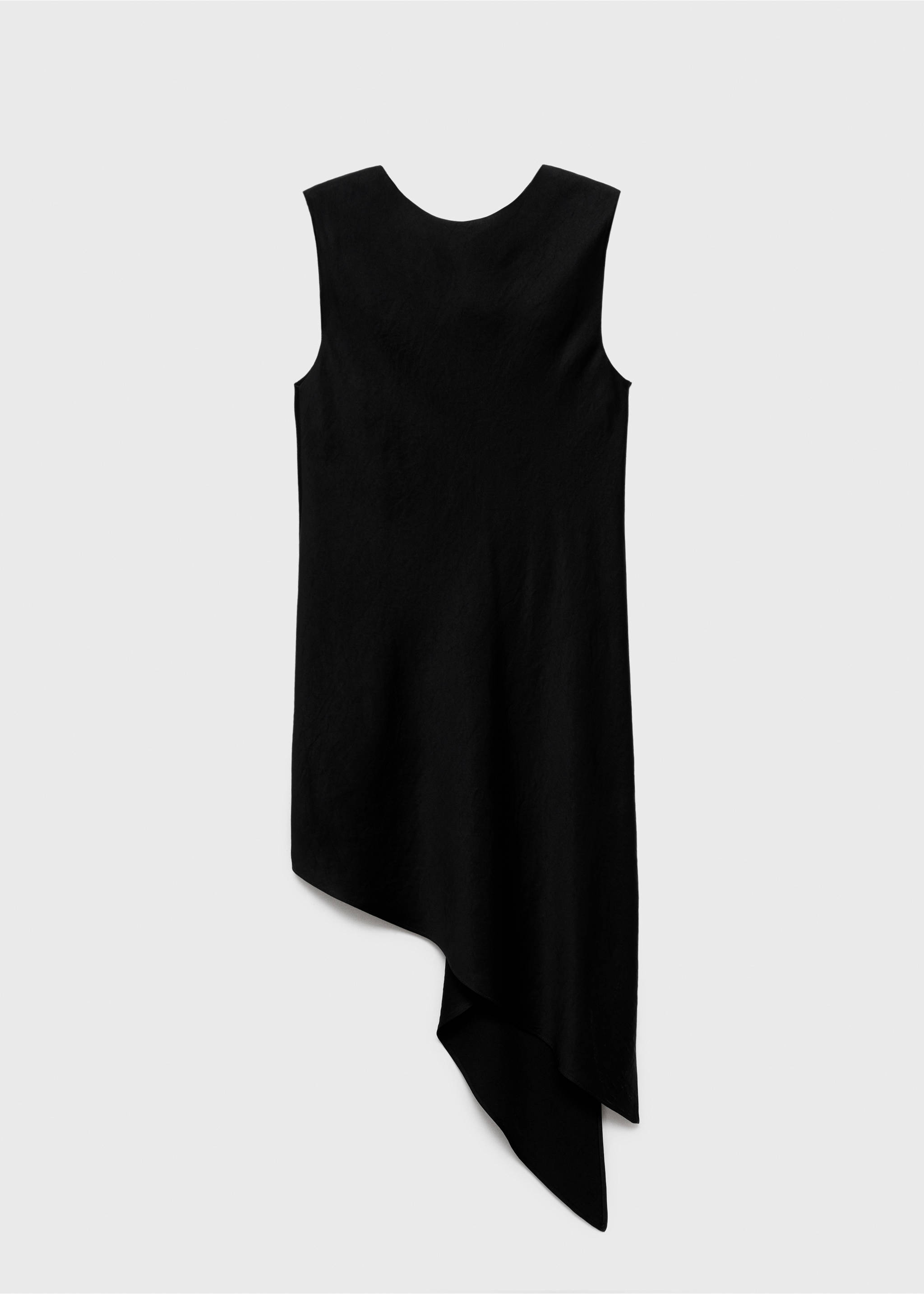Asymmetrical satin top - Article without model, Black. Ref: 17024148-00.