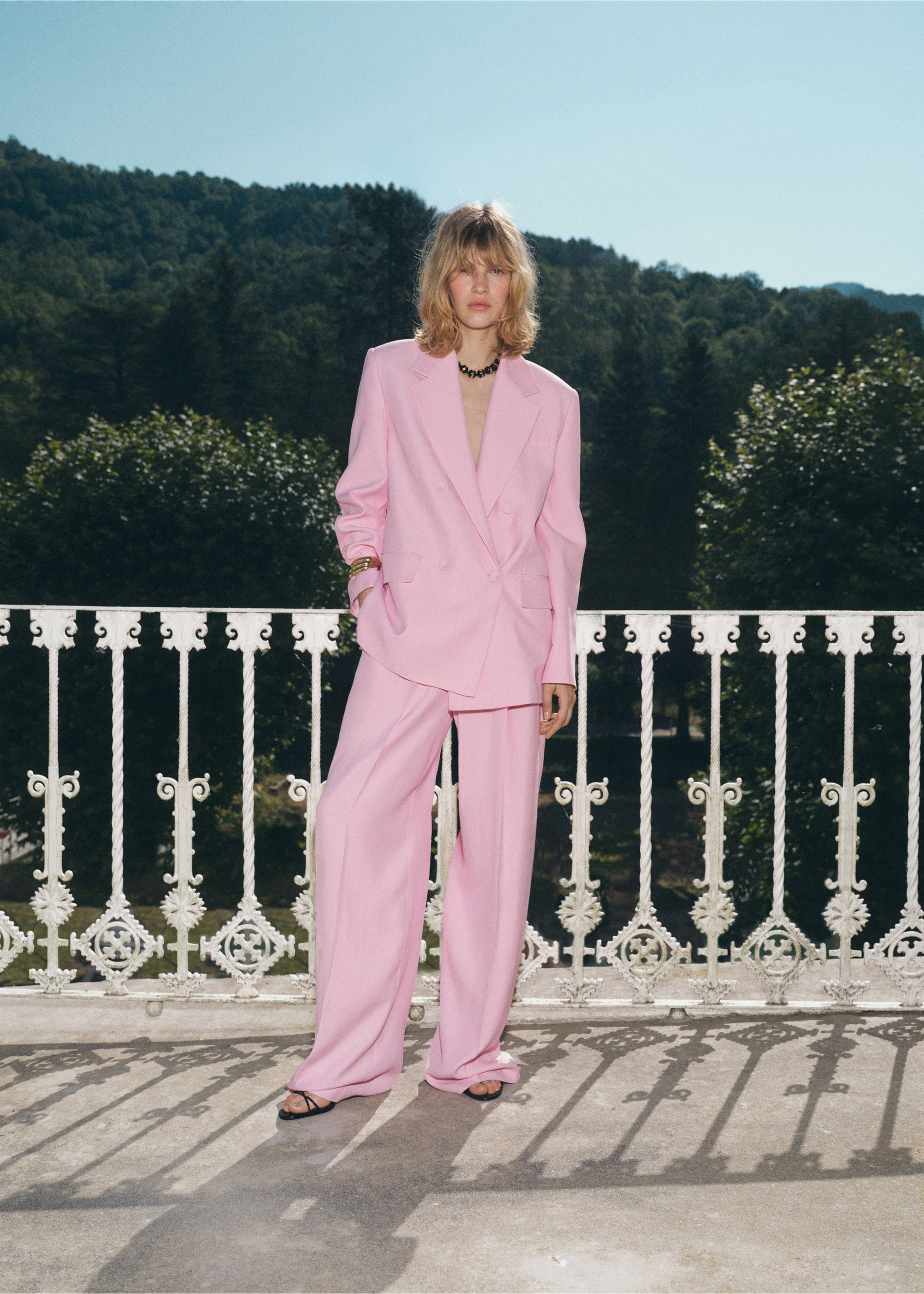 Double-breasted suit jacket - General plane, Pink. Ref: 17024149-00.