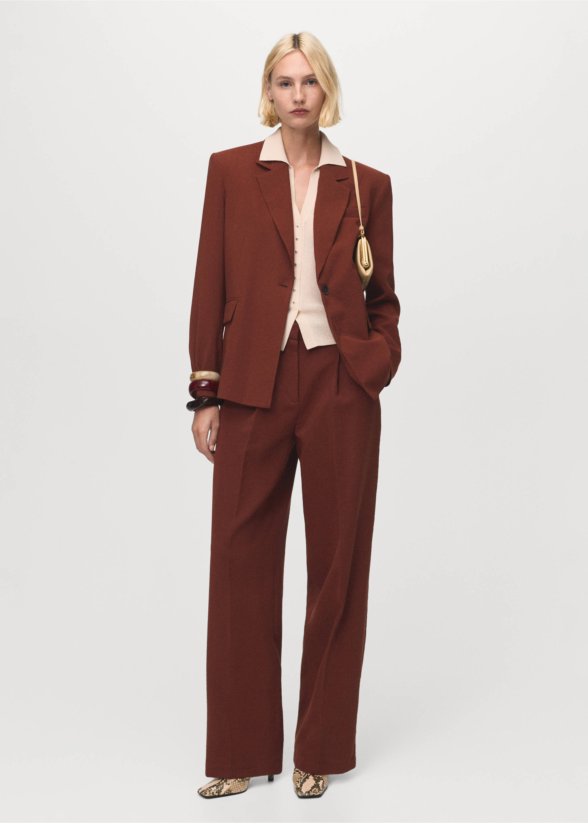 Blazer traje modal - Plano general, Naranja tostado. Ref: 17024150-00.