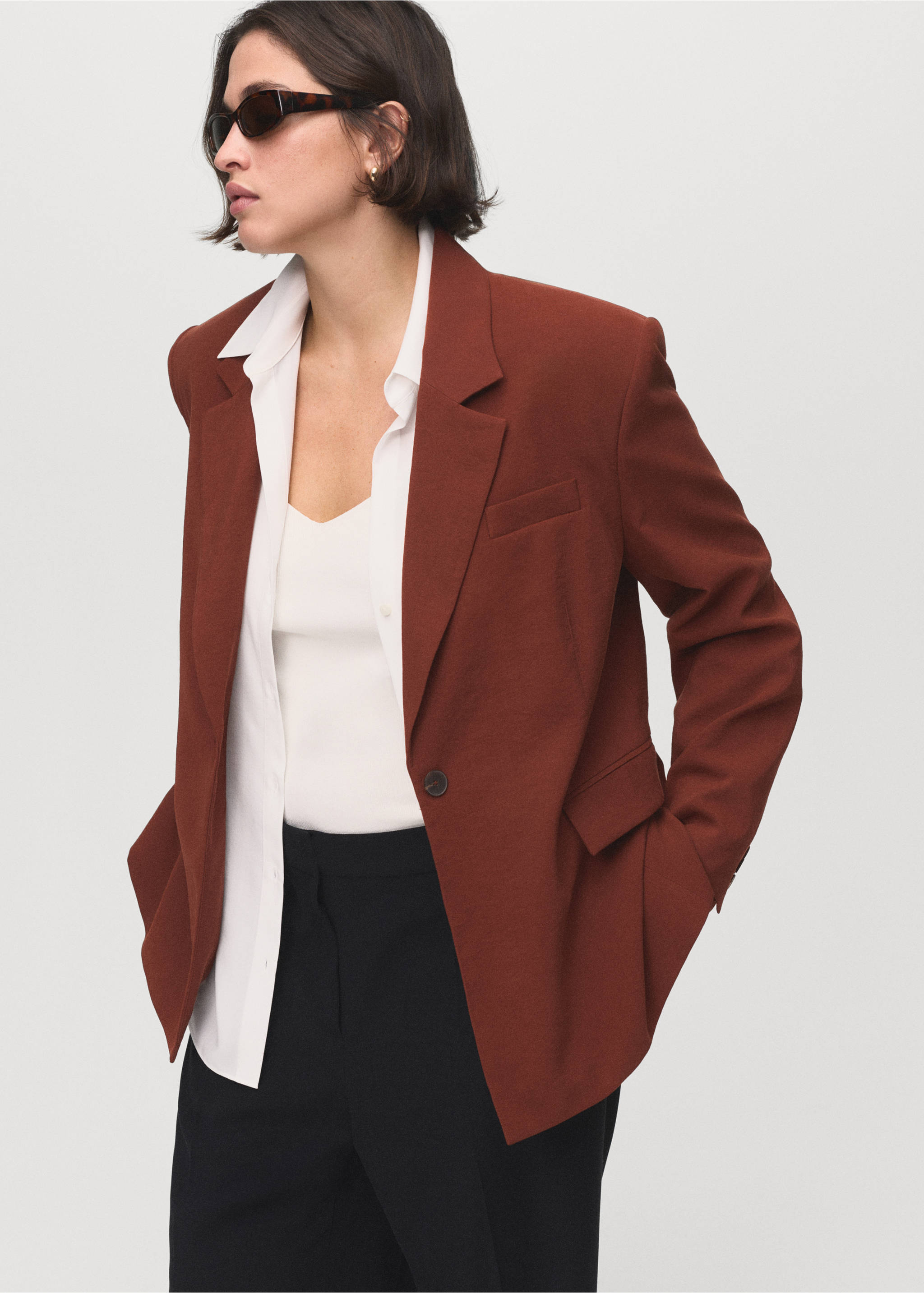 Blazer traje modal - Detalle del artículo 5, Naranja tostado. Ref: 17024150-00.