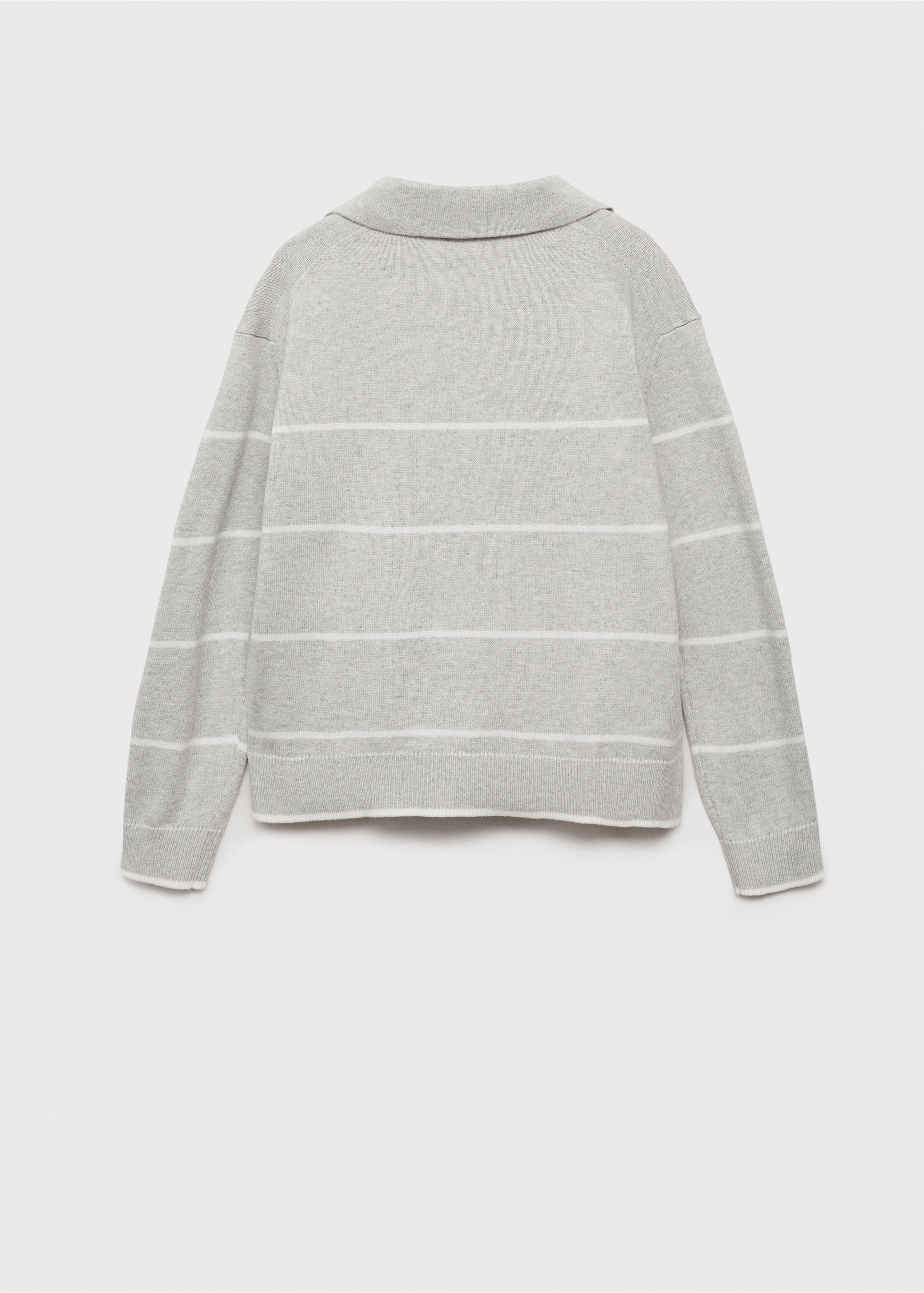 Striped polo-neck sweater - Reverse of the article, Light Heather Grey. Ref: 17024418-00.