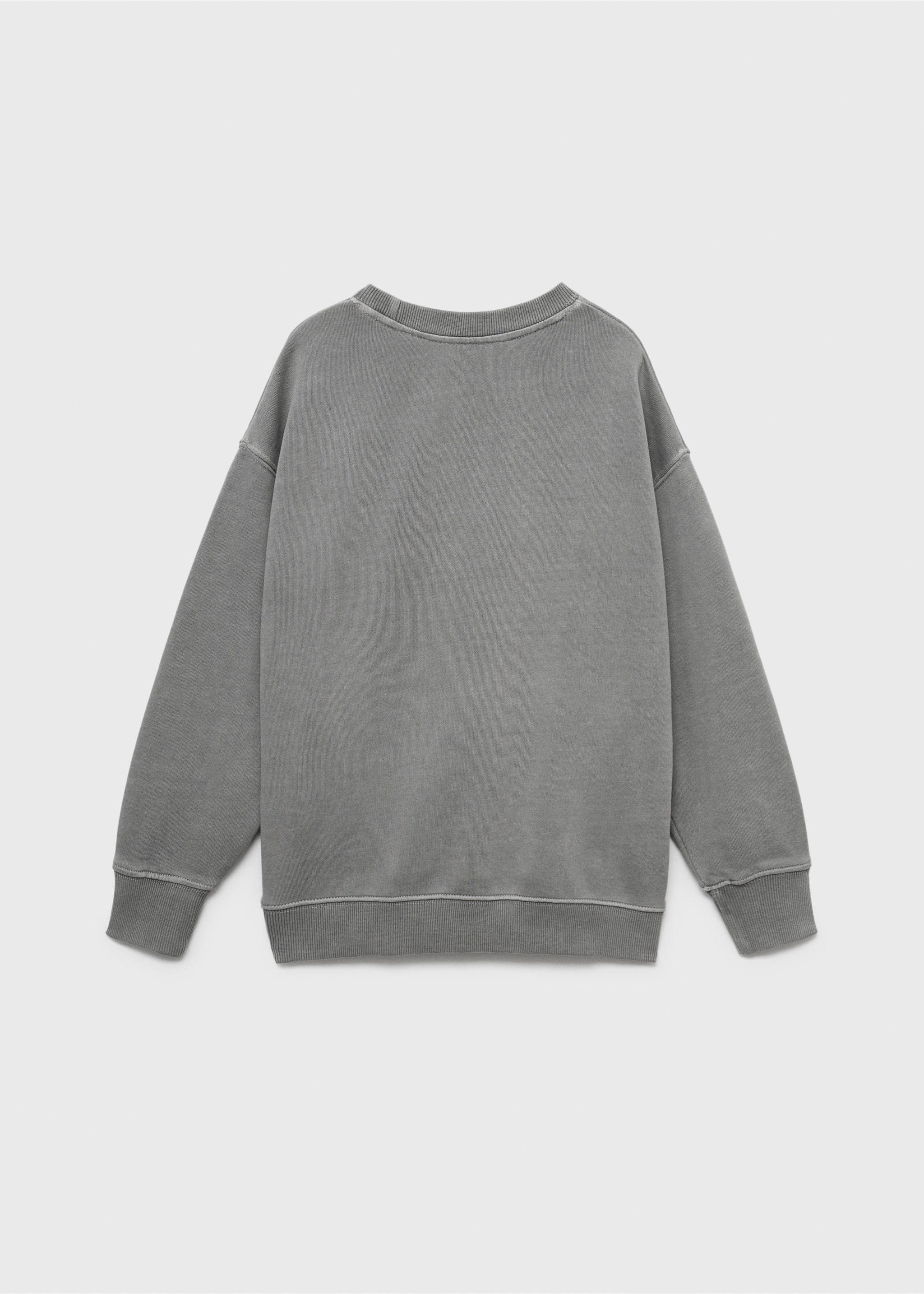 Grey children's sweatshirt, back view, Grey. Ref: 17024419-00.