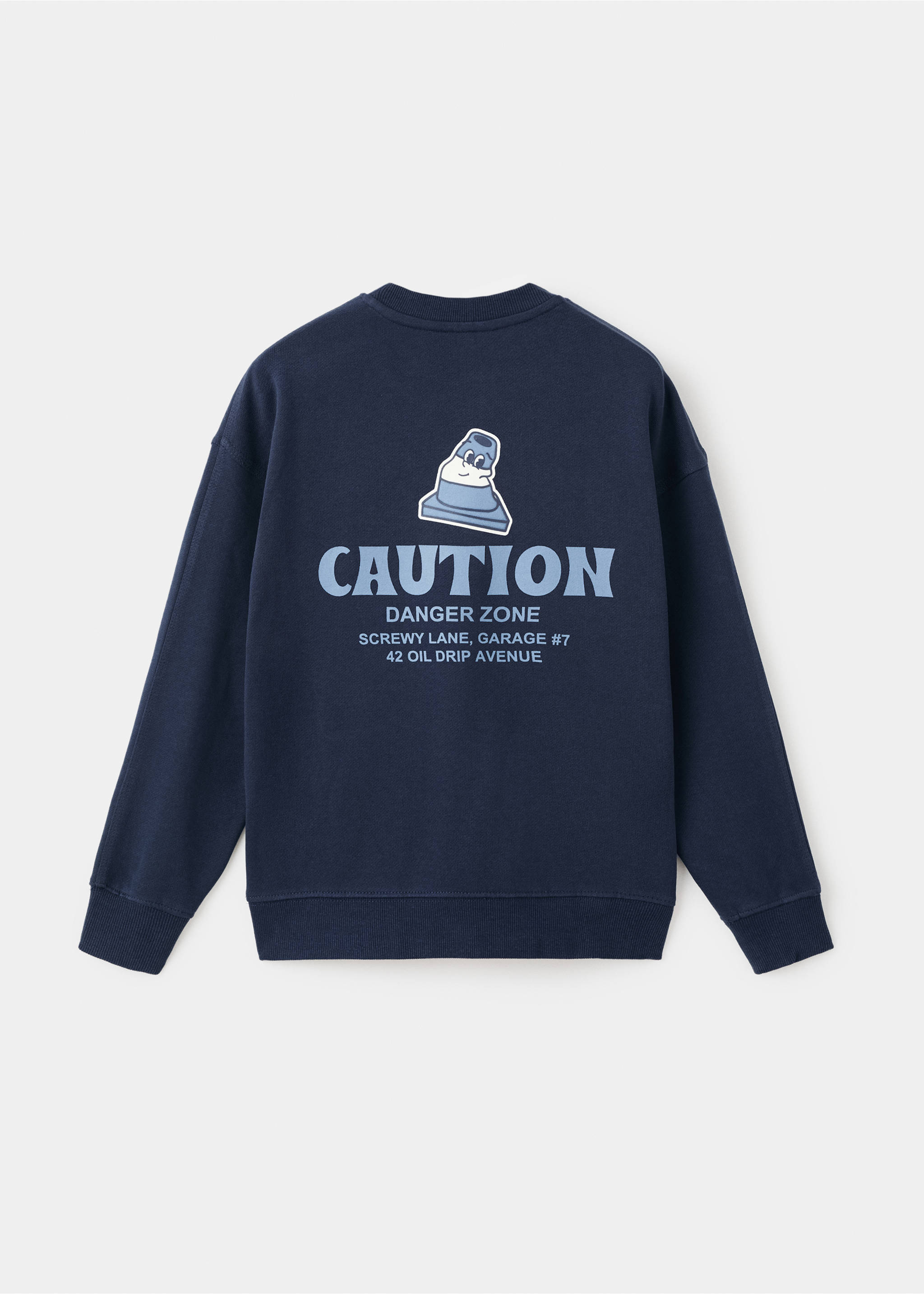 Printed cotton sweatshirt - Reverse of the article, Navy. Ref: 17024420-00.