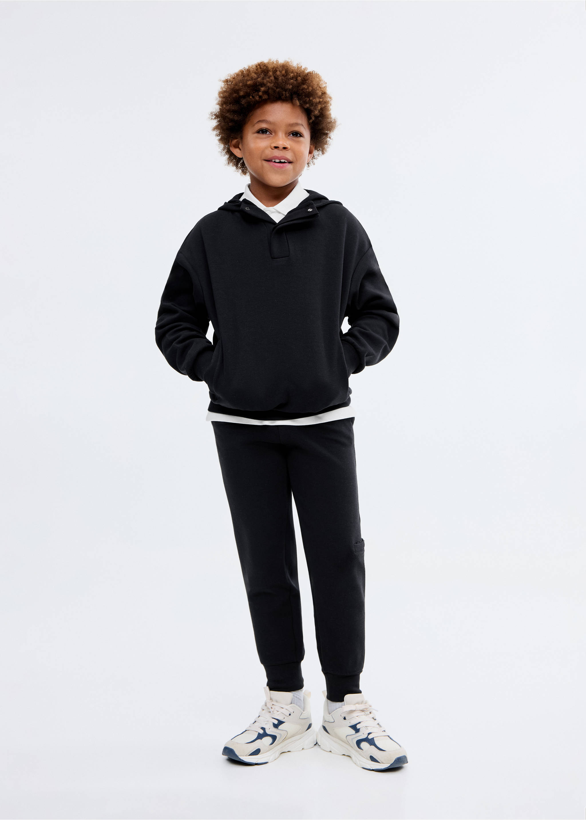Interlocking cotton sweatshirt - General plane, Black. Ref: 17024421-00.