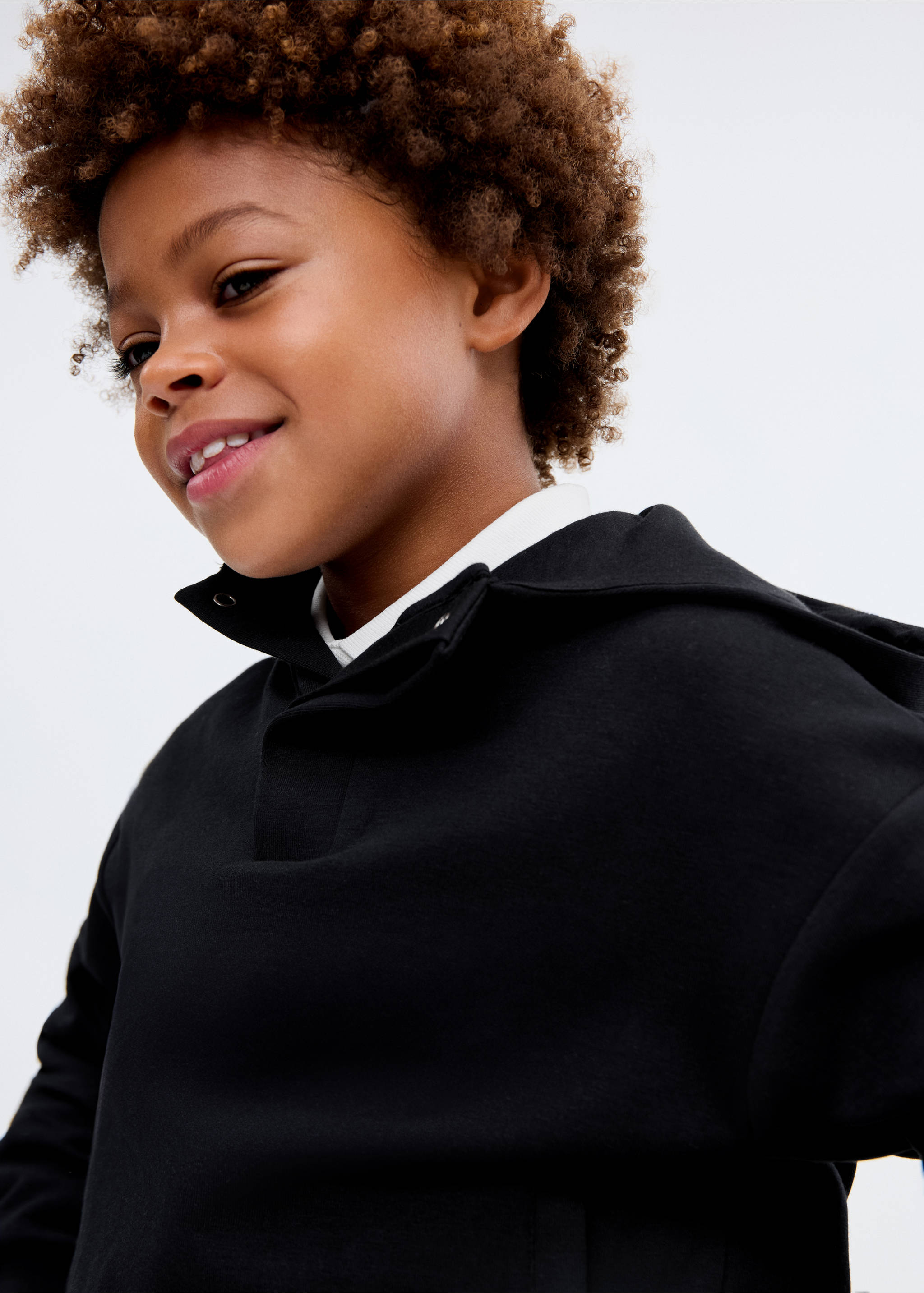 Interlocking cotton sweatshirt - Details of the article 1, Black. Ref: 17024421-00.