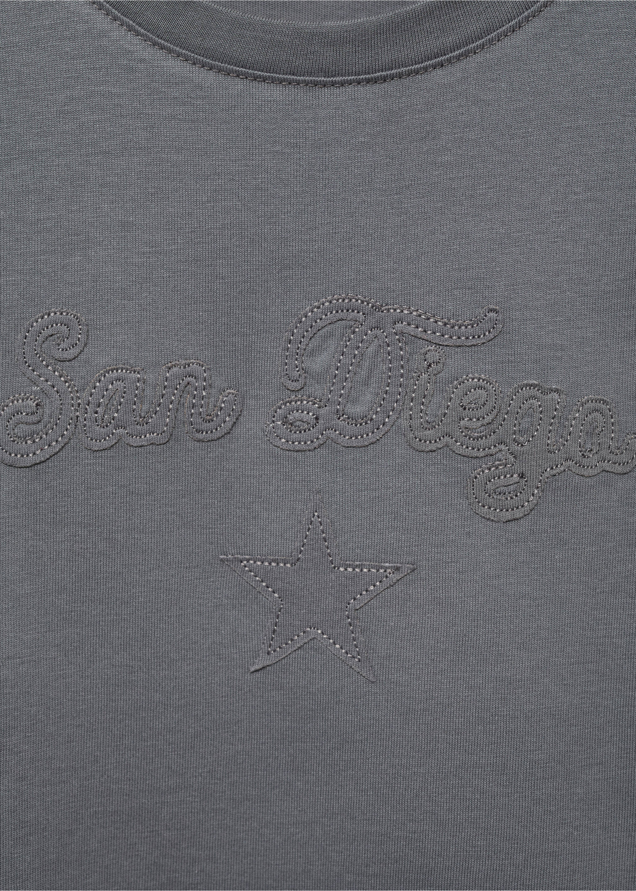 Baumwoll-T-Shirt mit Stickerei - Detail des Artikels 8, Anthrazit. Ref: 17024423-00.