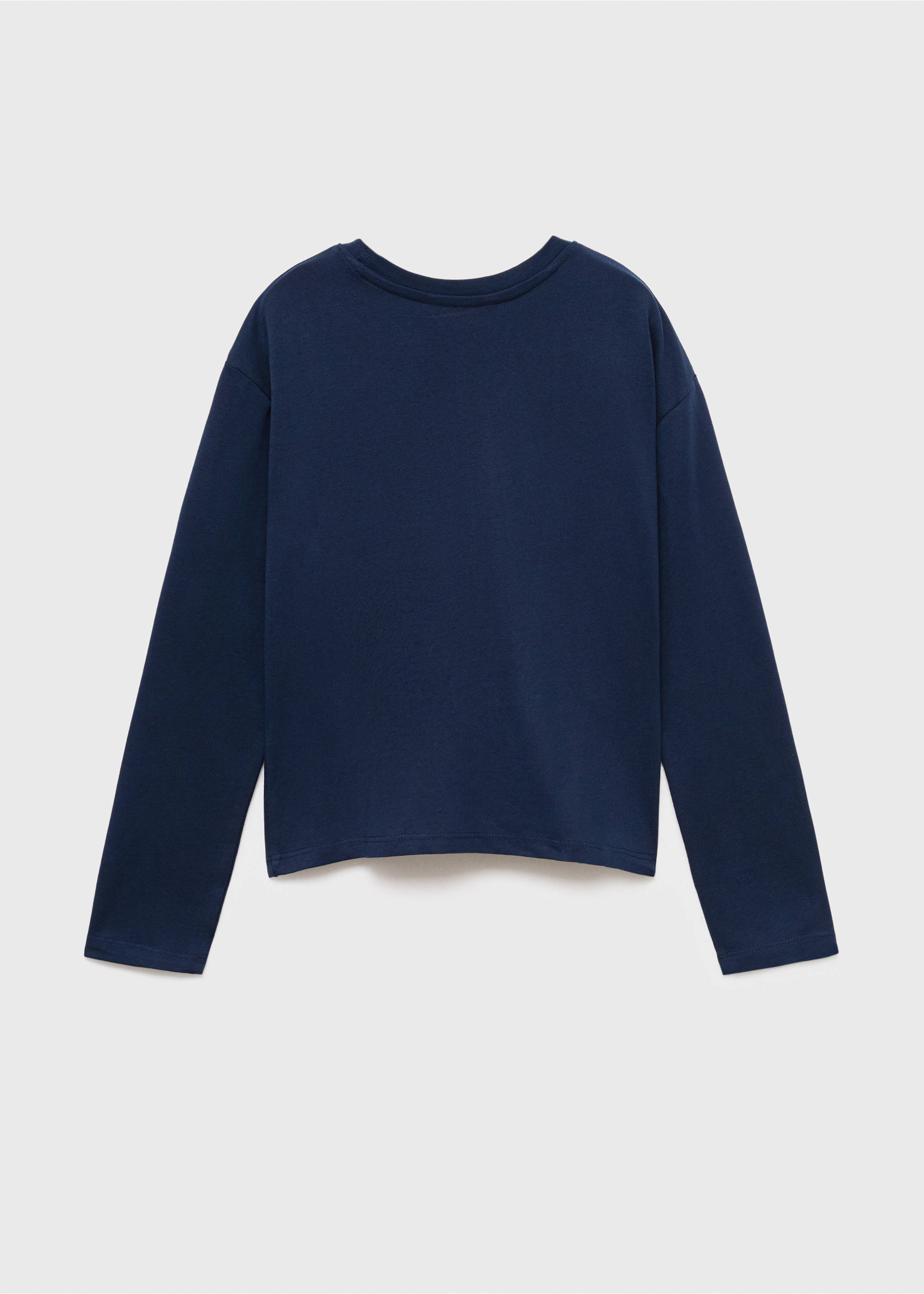 Gathered cotton t-shirt - Reverse of the article, Navy. Ref: 17024424-00.