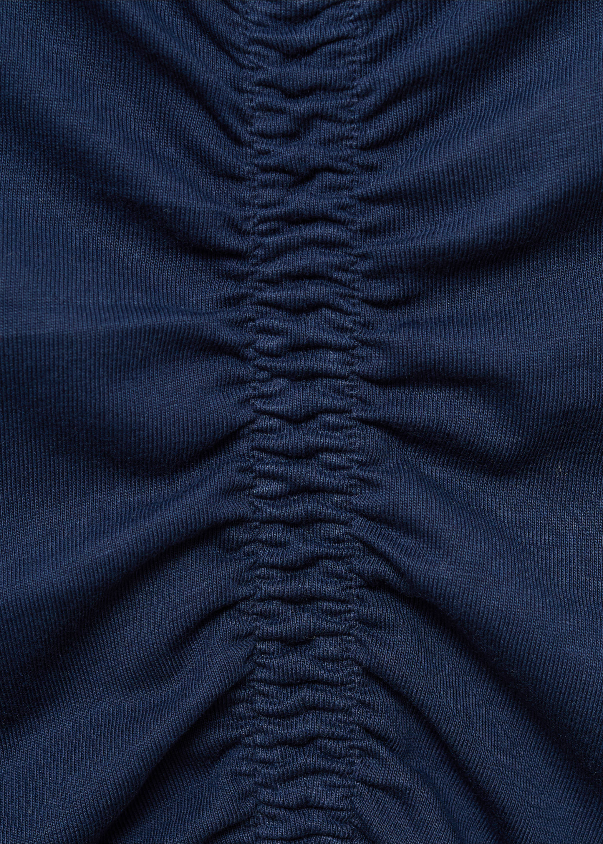 Gathered cotton t-shirt - Details of the article 8, Navy. Ref: 17024424-00.