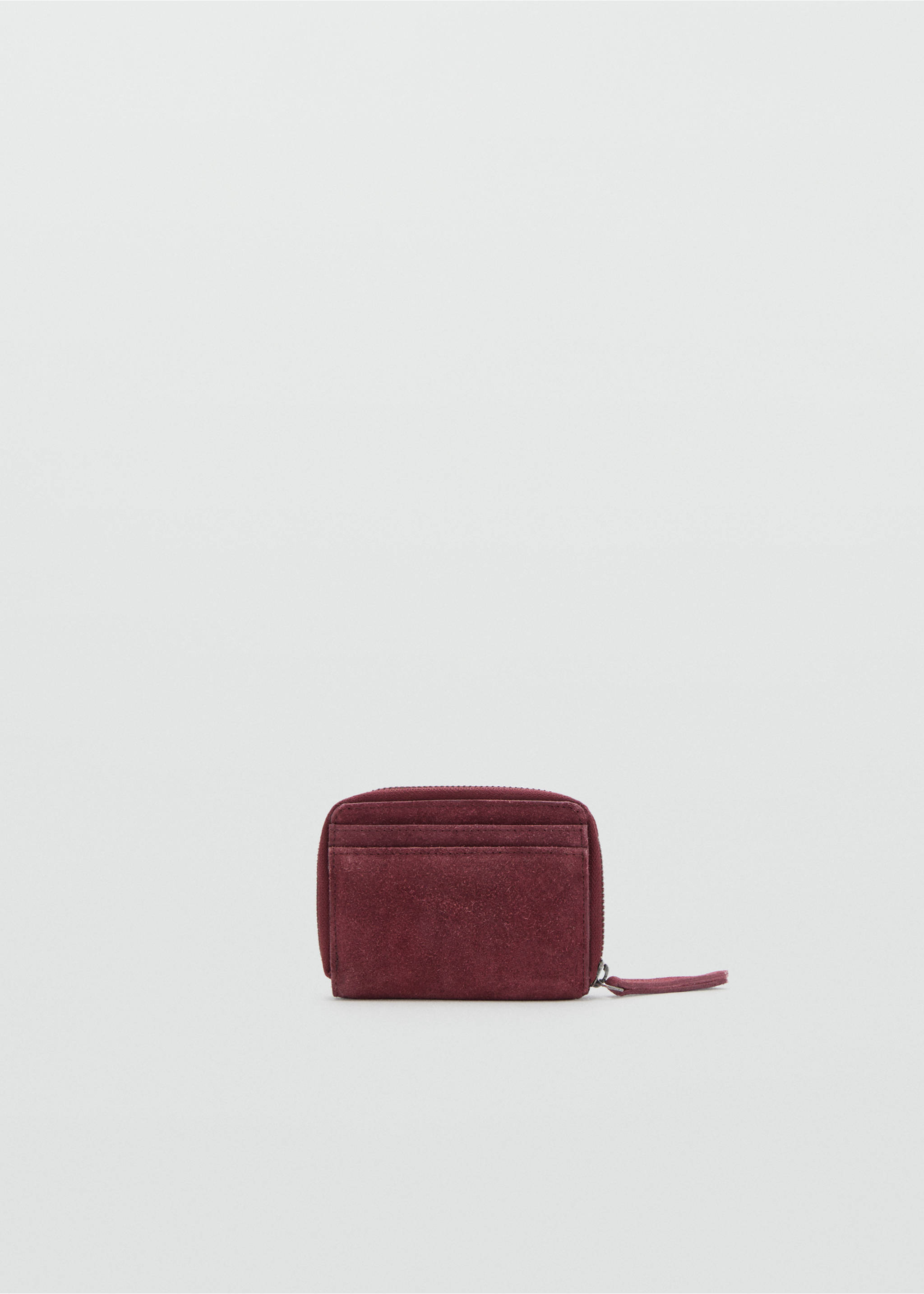 Studded leather purse - Medium plane, Maroon. Ref: 17024427-00.