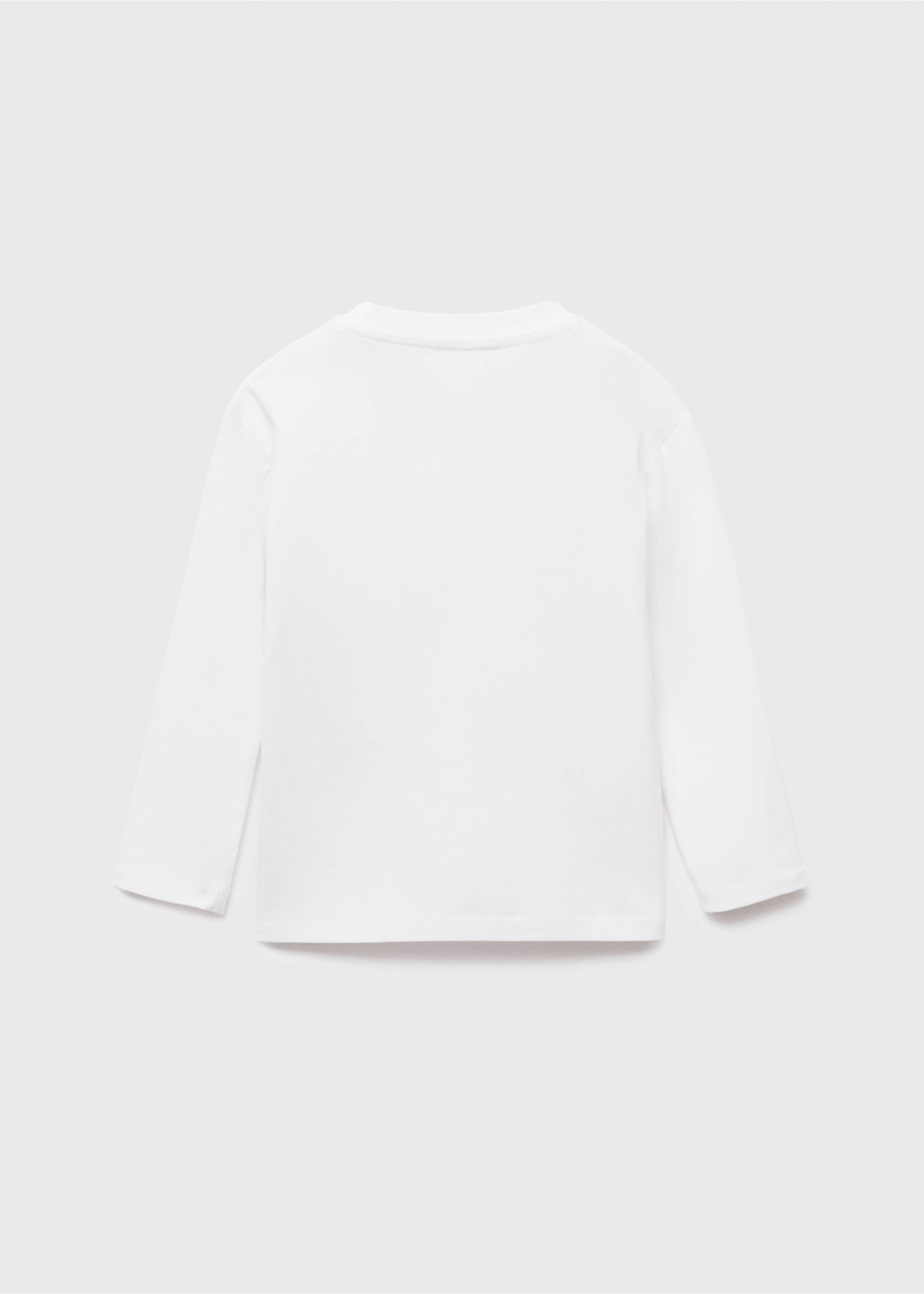 T-shirt brodé imprimé - Verso de l’article, Blanc cassé. Ref: 17024430-00.