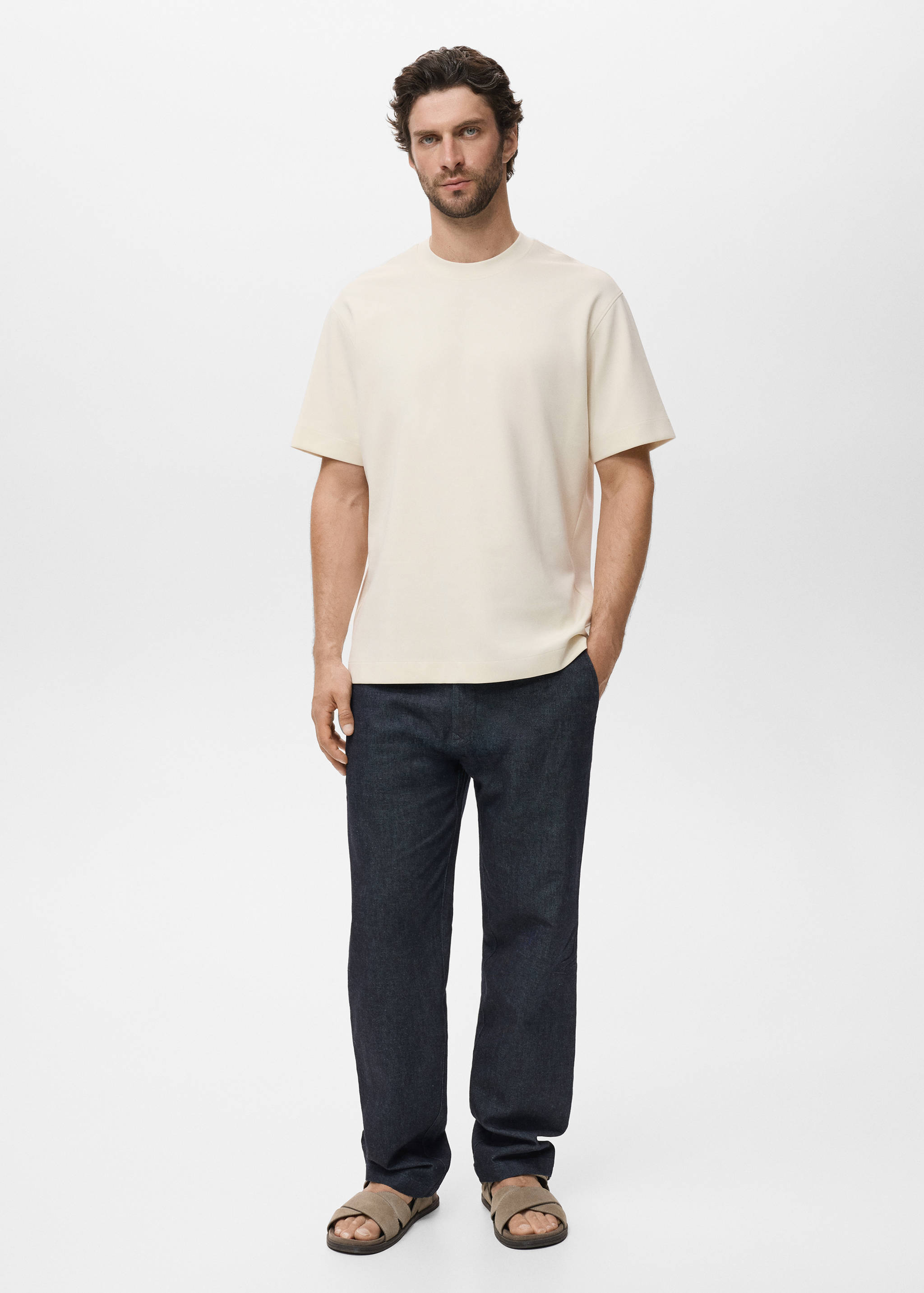 Relaxed-fit sweatshirt fabric t-shirt - General plane