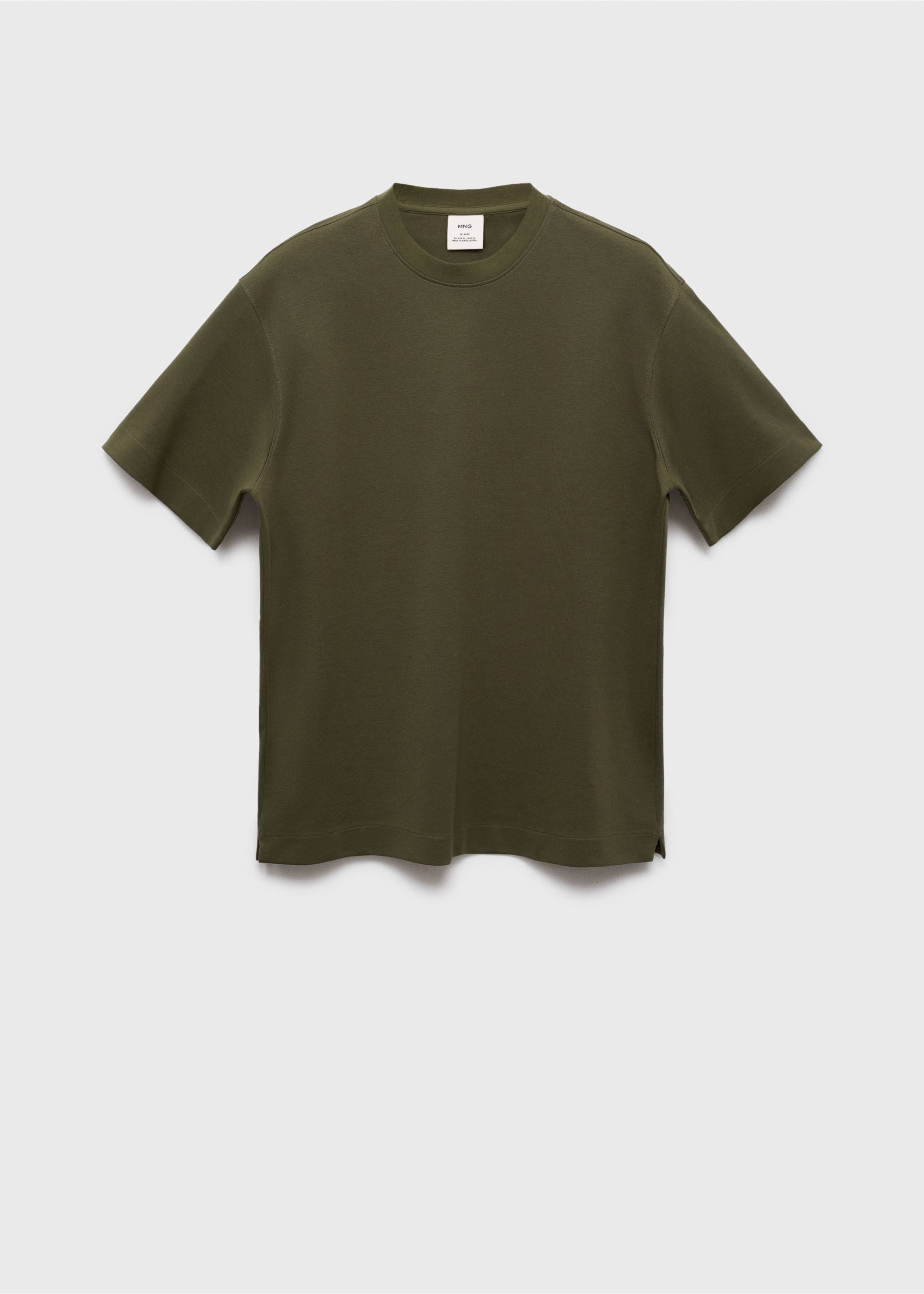 Relaxed-fit sweatshirt fabric t-shirt - Article without model, Khaki. Ref: 17024436-00.