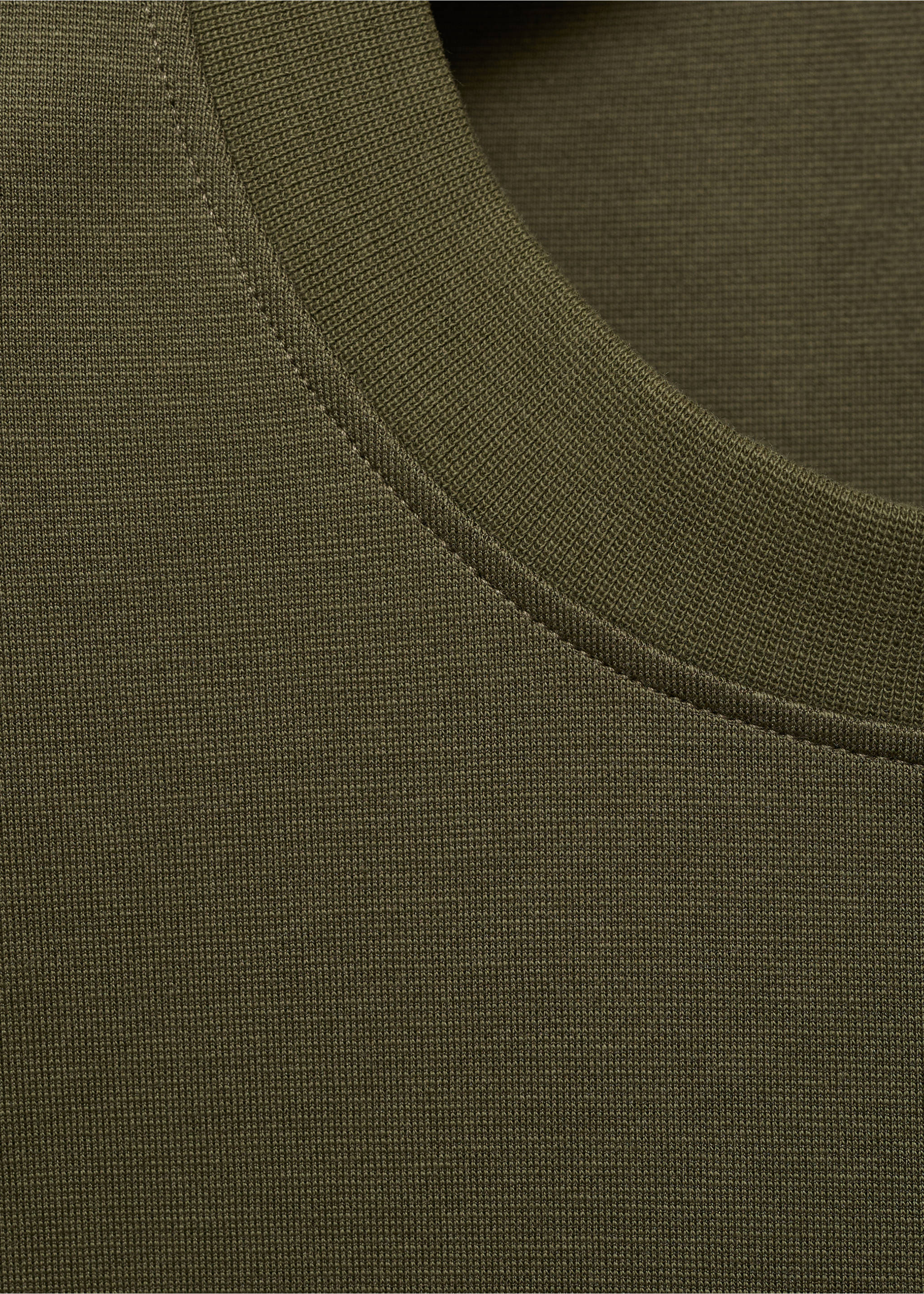 Relaxed-fit sweatshirt fabric t-shirt - Details of the article 8, Khaki. Ref: 17024436-00.