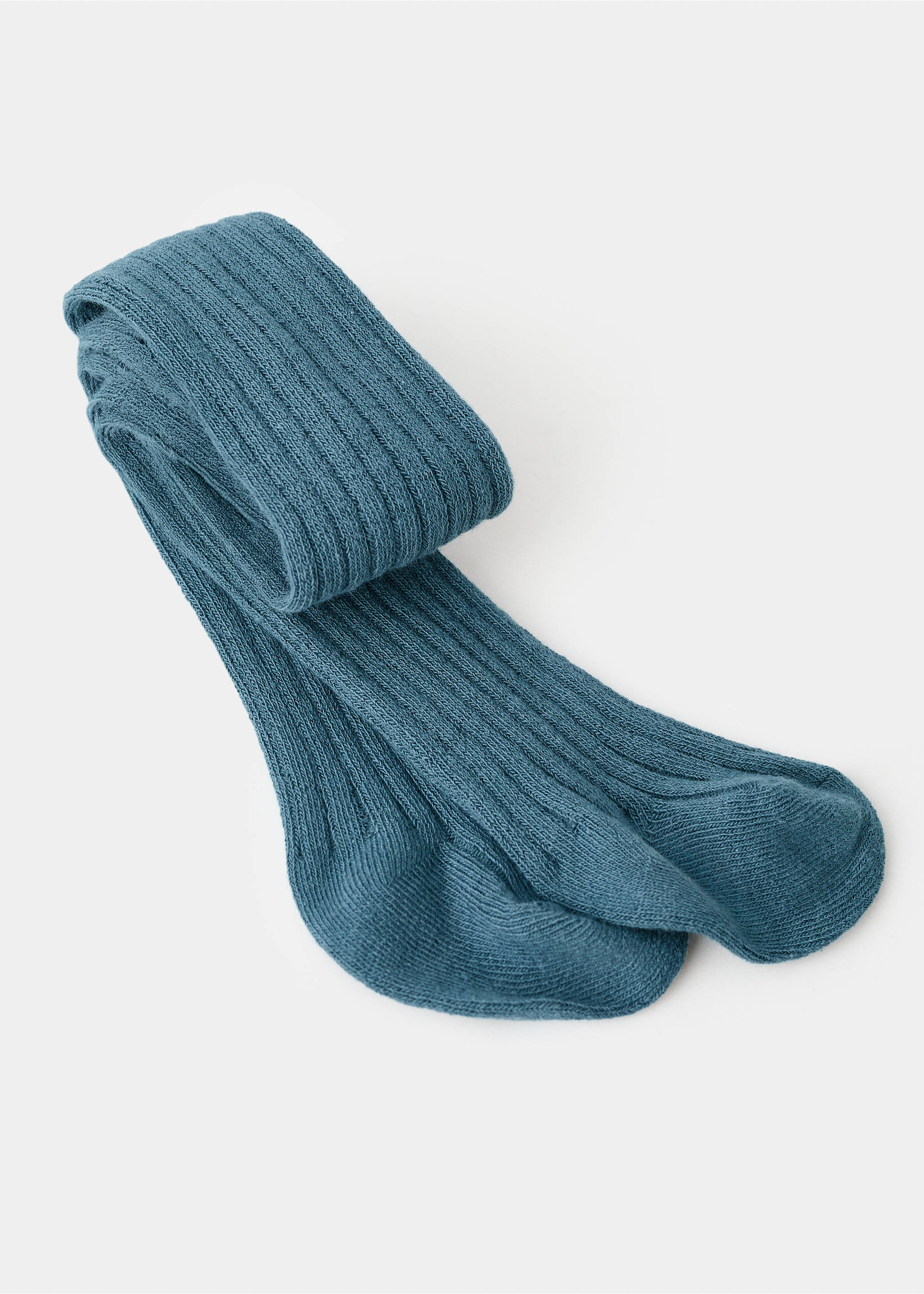Ribbed tights - Details of the article 8, Petrol Blue. Ref: 17024437-00.