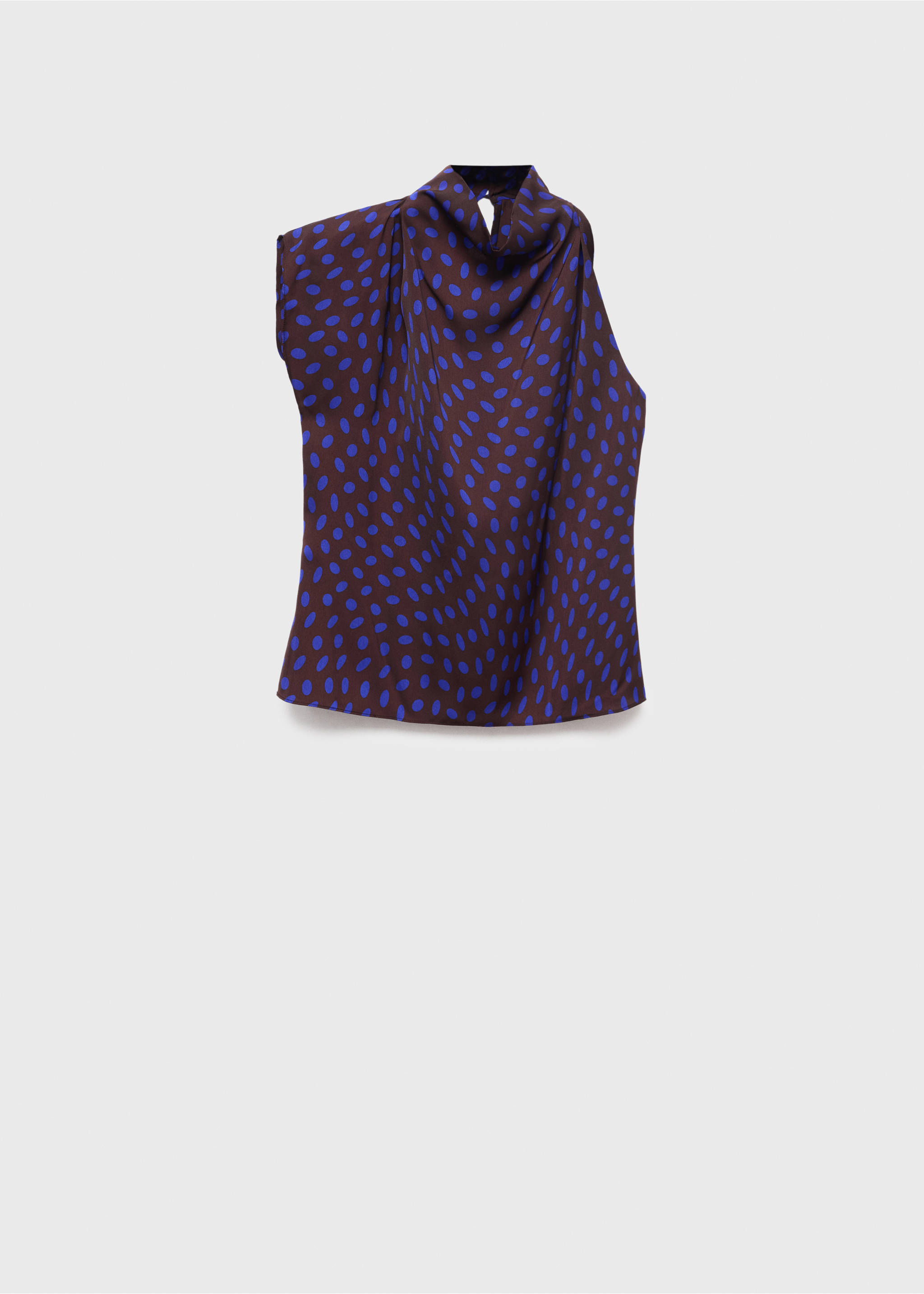 Gepunktete Bluse mit drapiertem Kragen - Artikel ohne Model, Braun. Ref: 17024446-00.