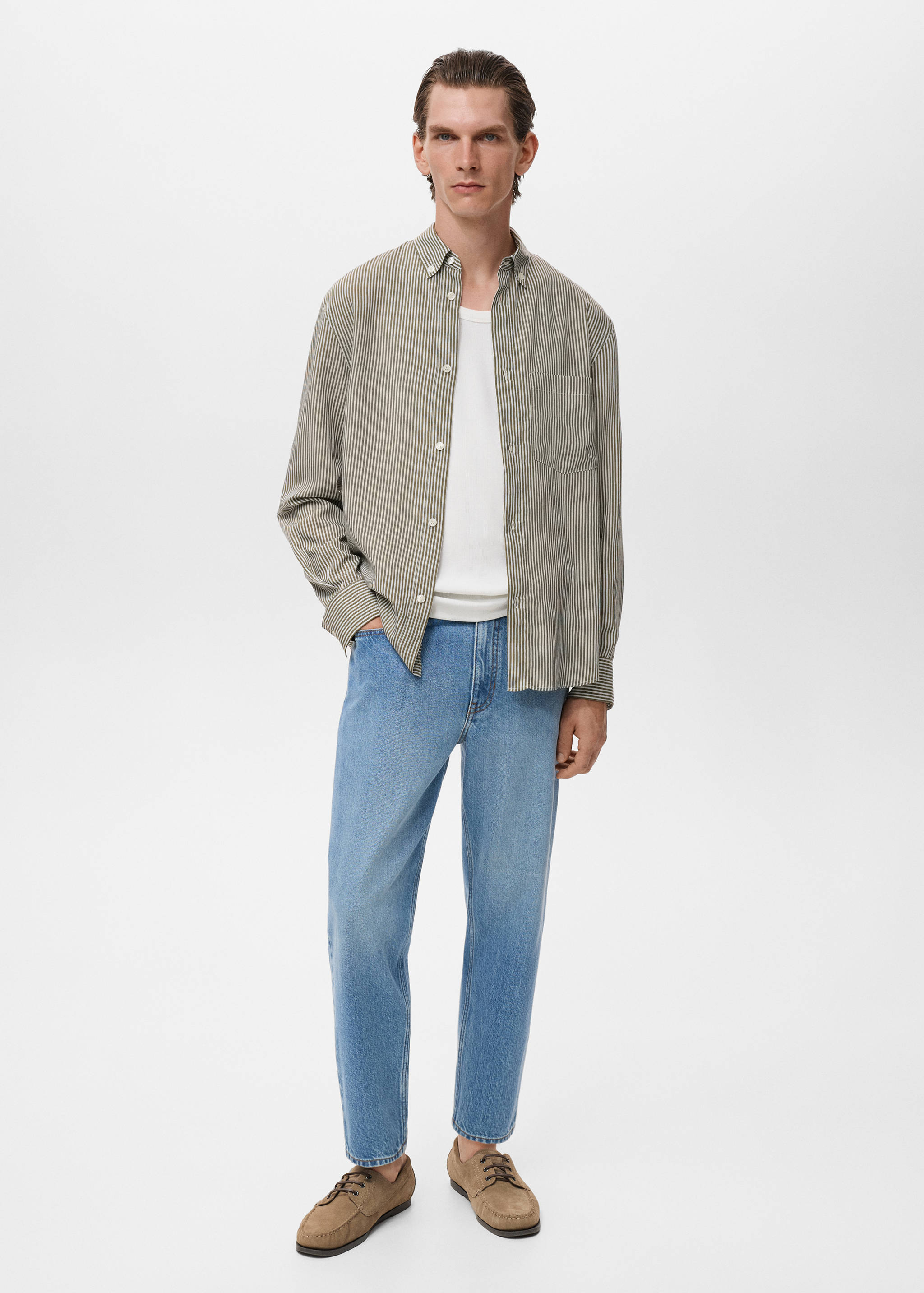 Regular fit striped print shirt - General plane