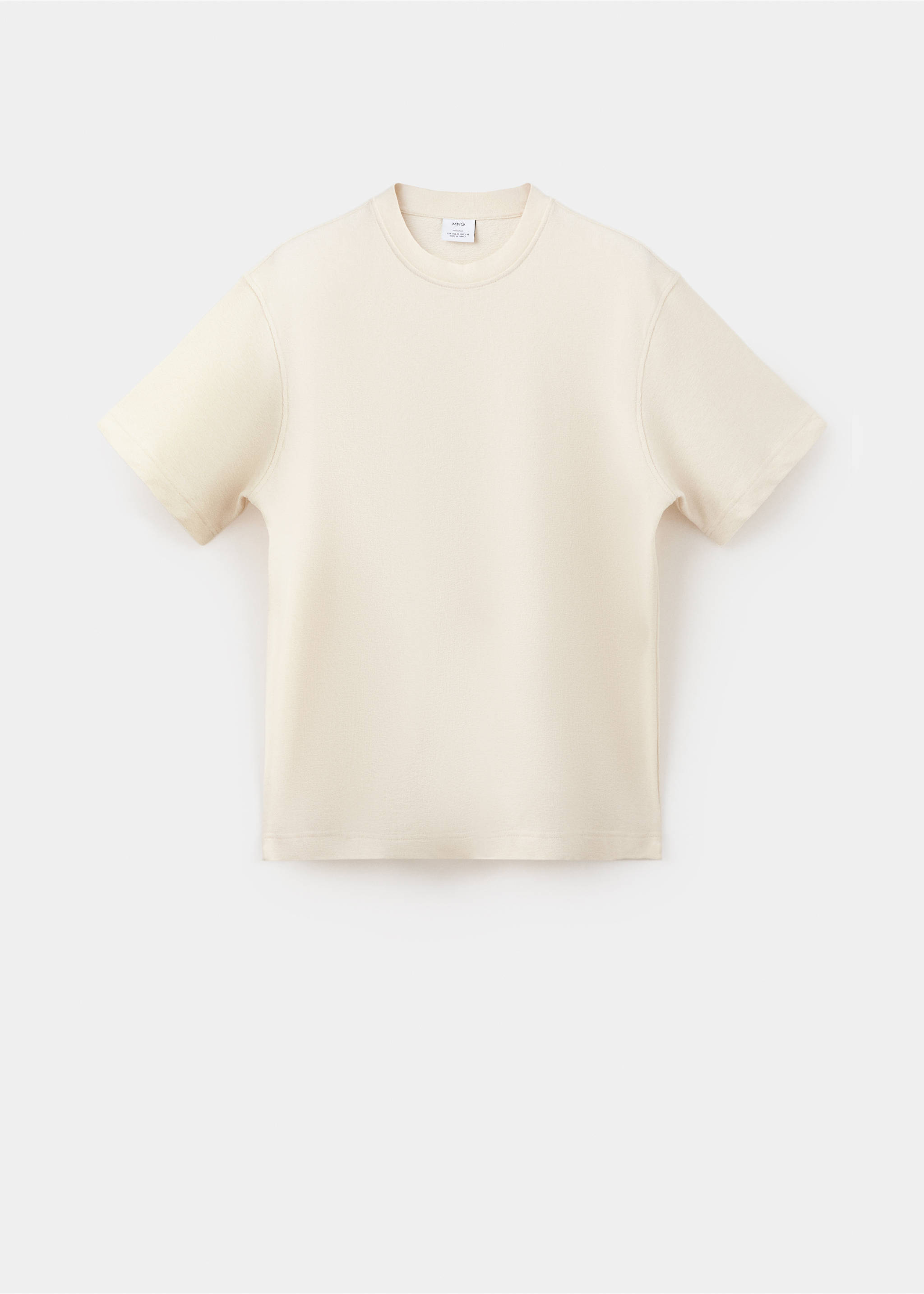 100% cotton relaxed-fit structured t-shirt - Article without model, White. Ref: 17024450-00.