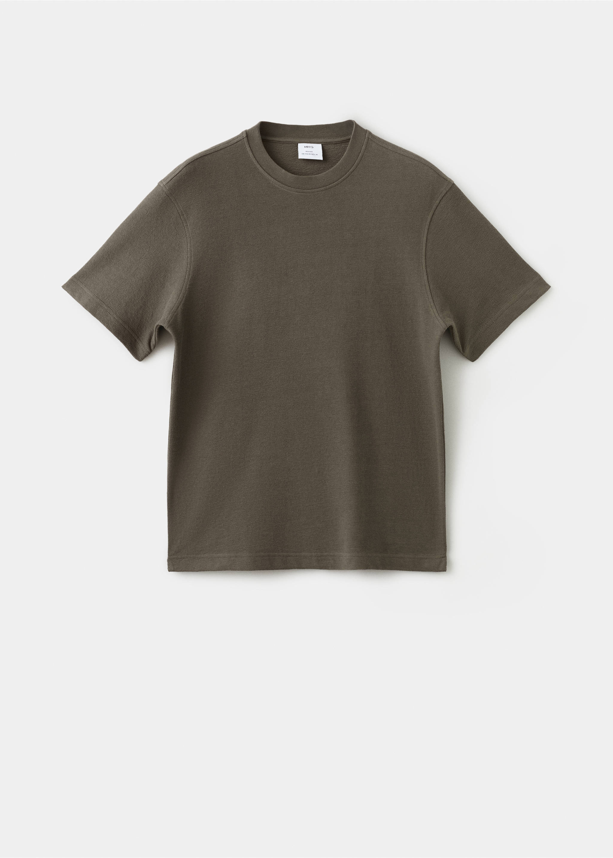 Struktur-T-Shirt aus 100% Baumwolle, Relaxed Fit - Artikel ohne Model, Mittelbraun. Ref: 17024450-00.