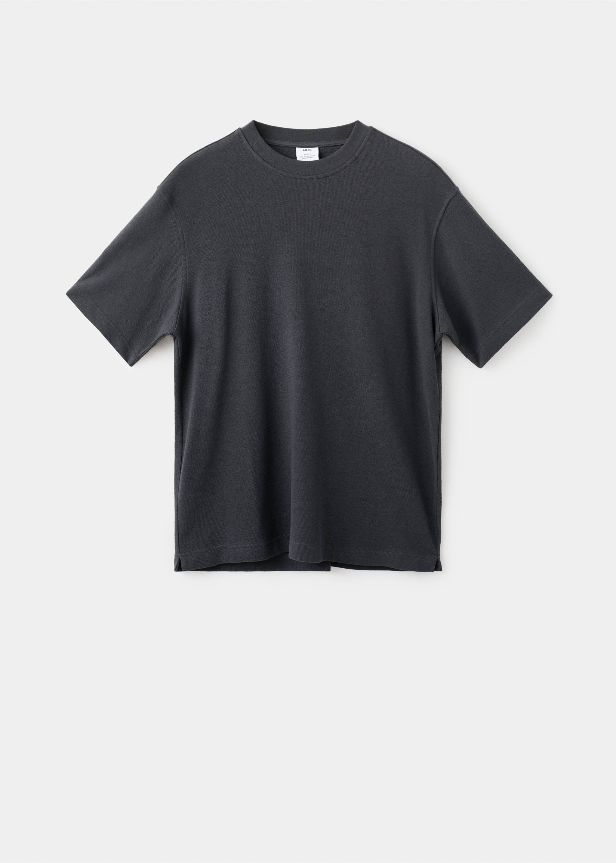 100% cotton relaxed-fit structured t-shirt - Article without model, Indigo Blue. Ref: 17024450-00.