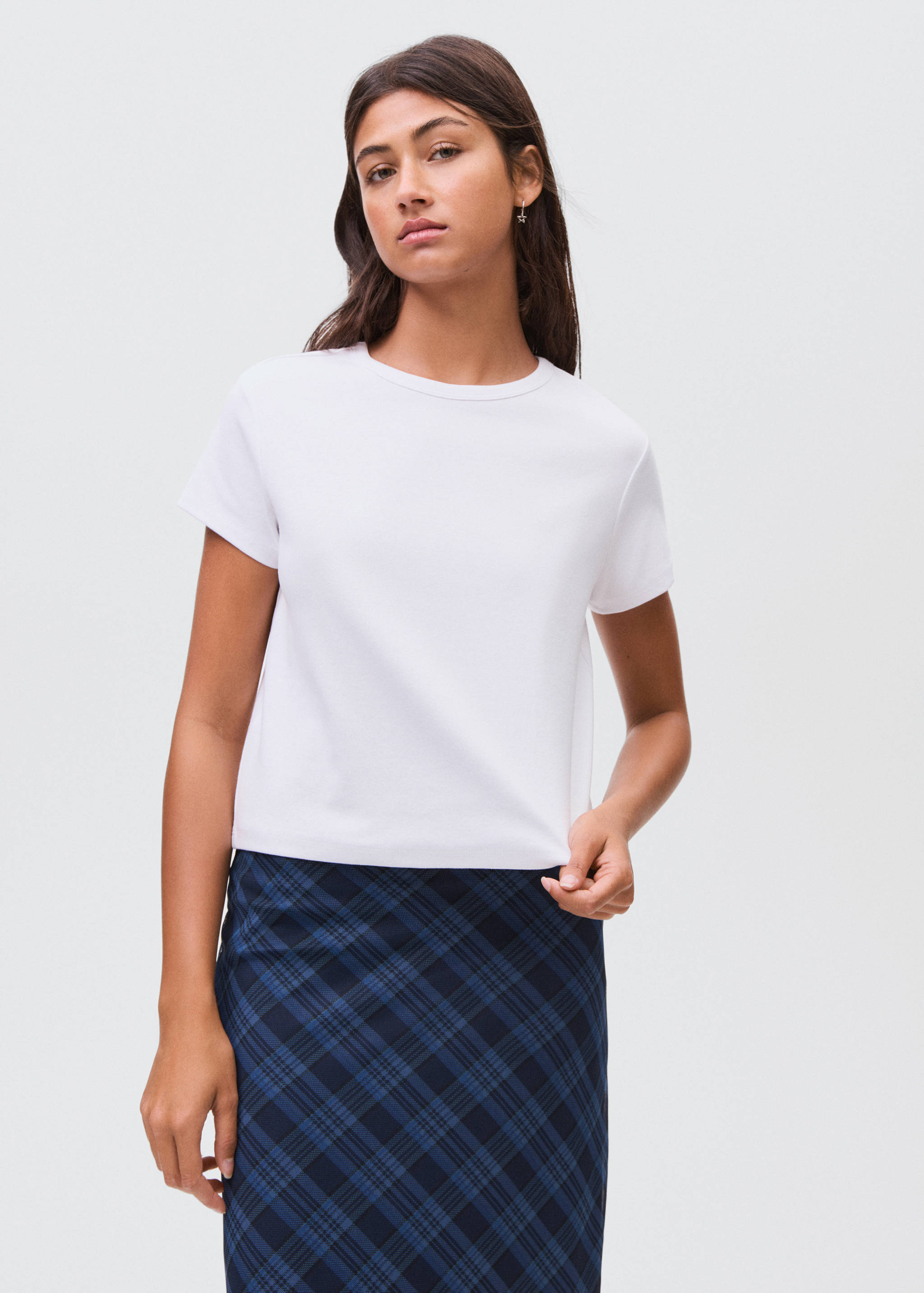 Essential cotton-blend T-shirt - Medium plane