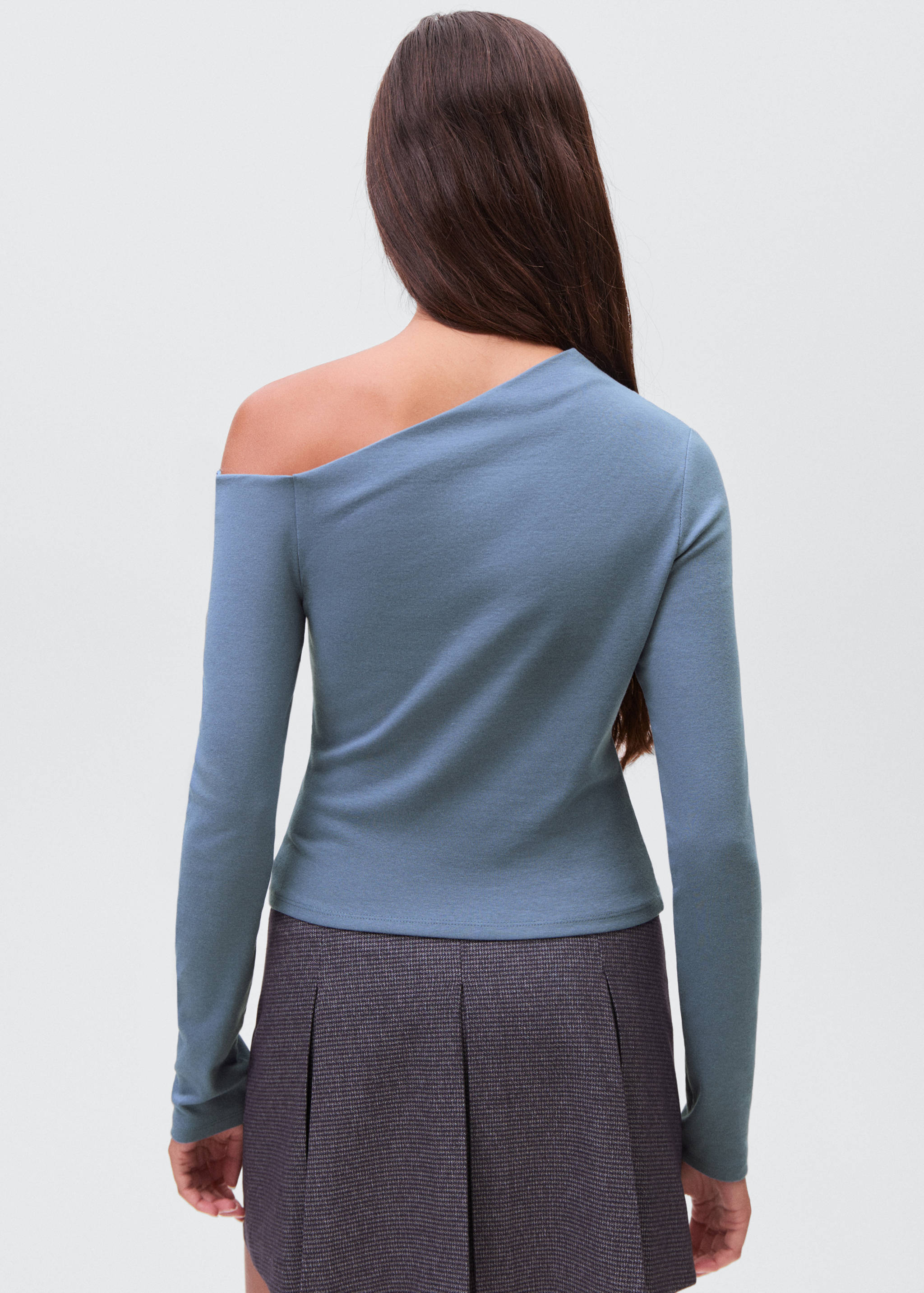 Asymmetric cotton T-shirt - Reverse of the article