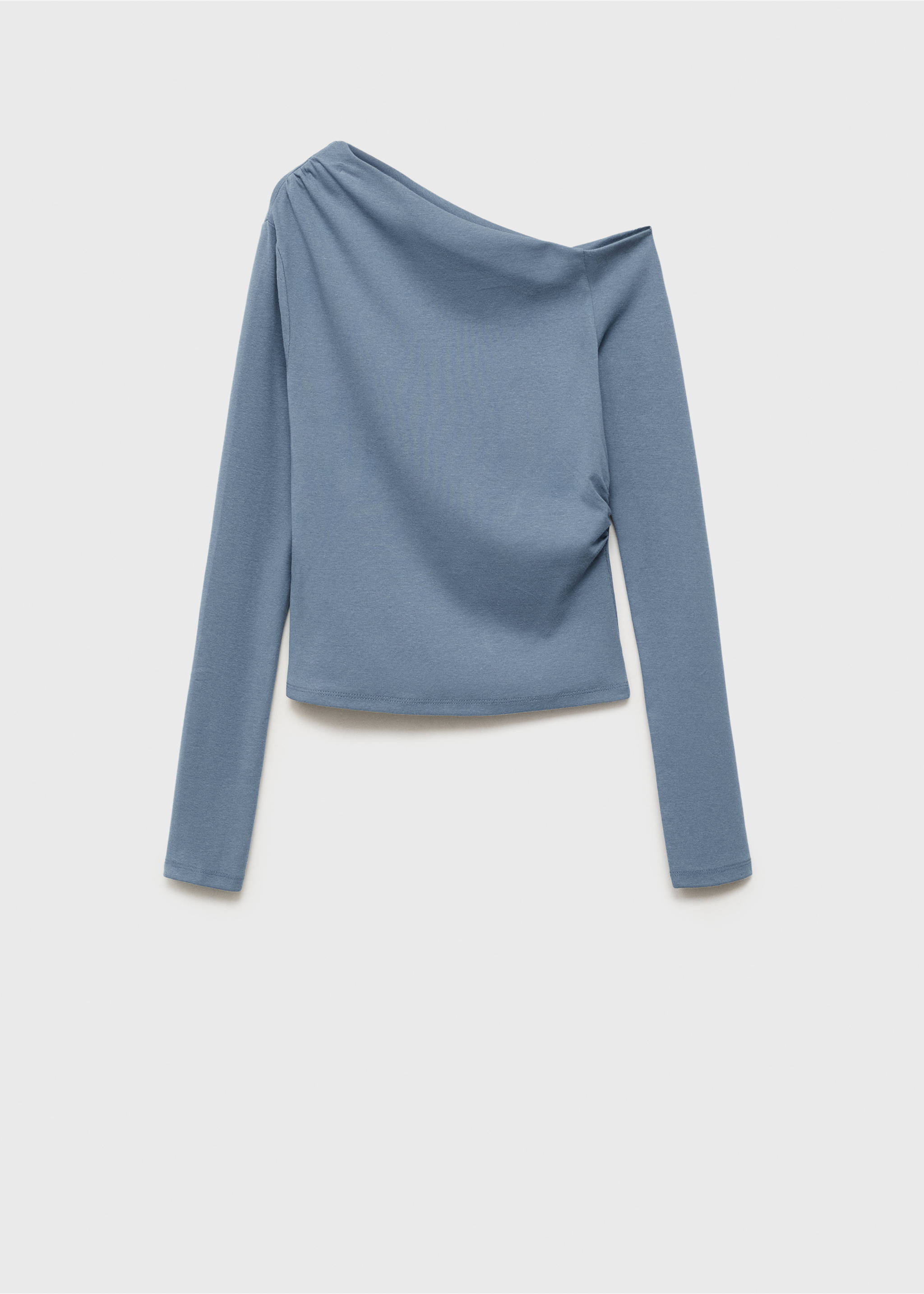 Asymmetric cotton T-shirt - Article without model, Sky Blue. Ref: 17024778-00.