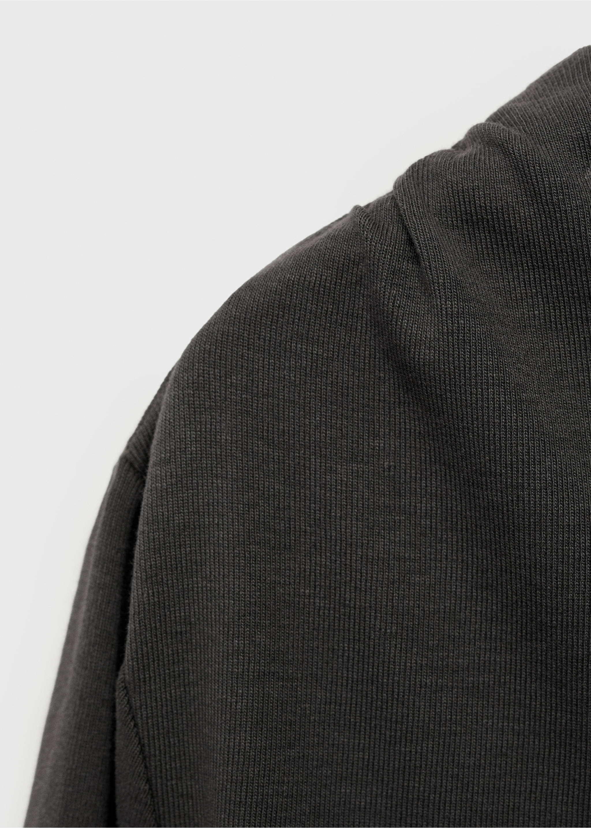 Asymmetric cotton T-shirt - Details of the article 8, Charcoal. Ref: 17024778-00.