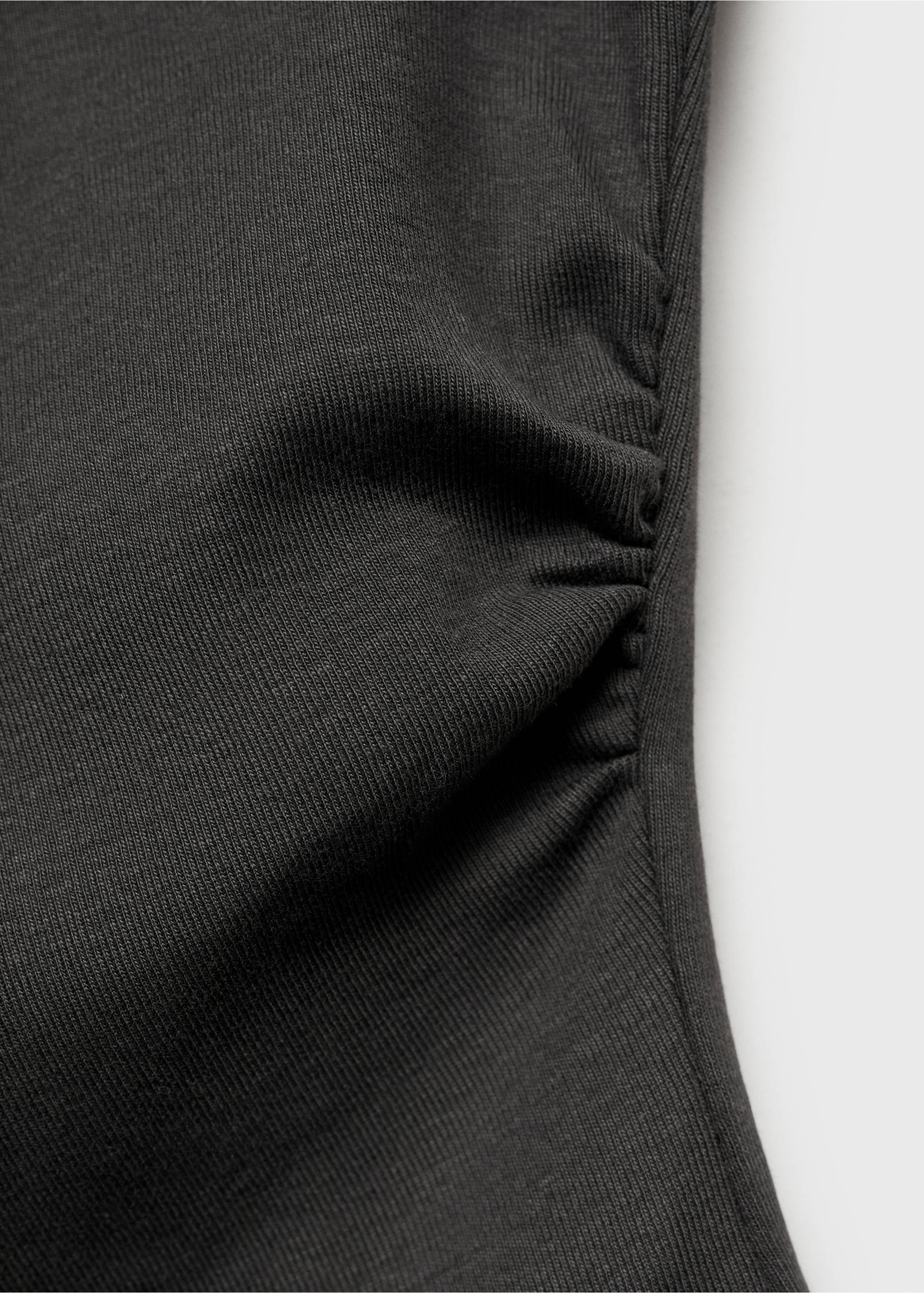 Asymmetric cotton T-shirt - Details of the article 0, Charcoal. Ref: 17024778-00.