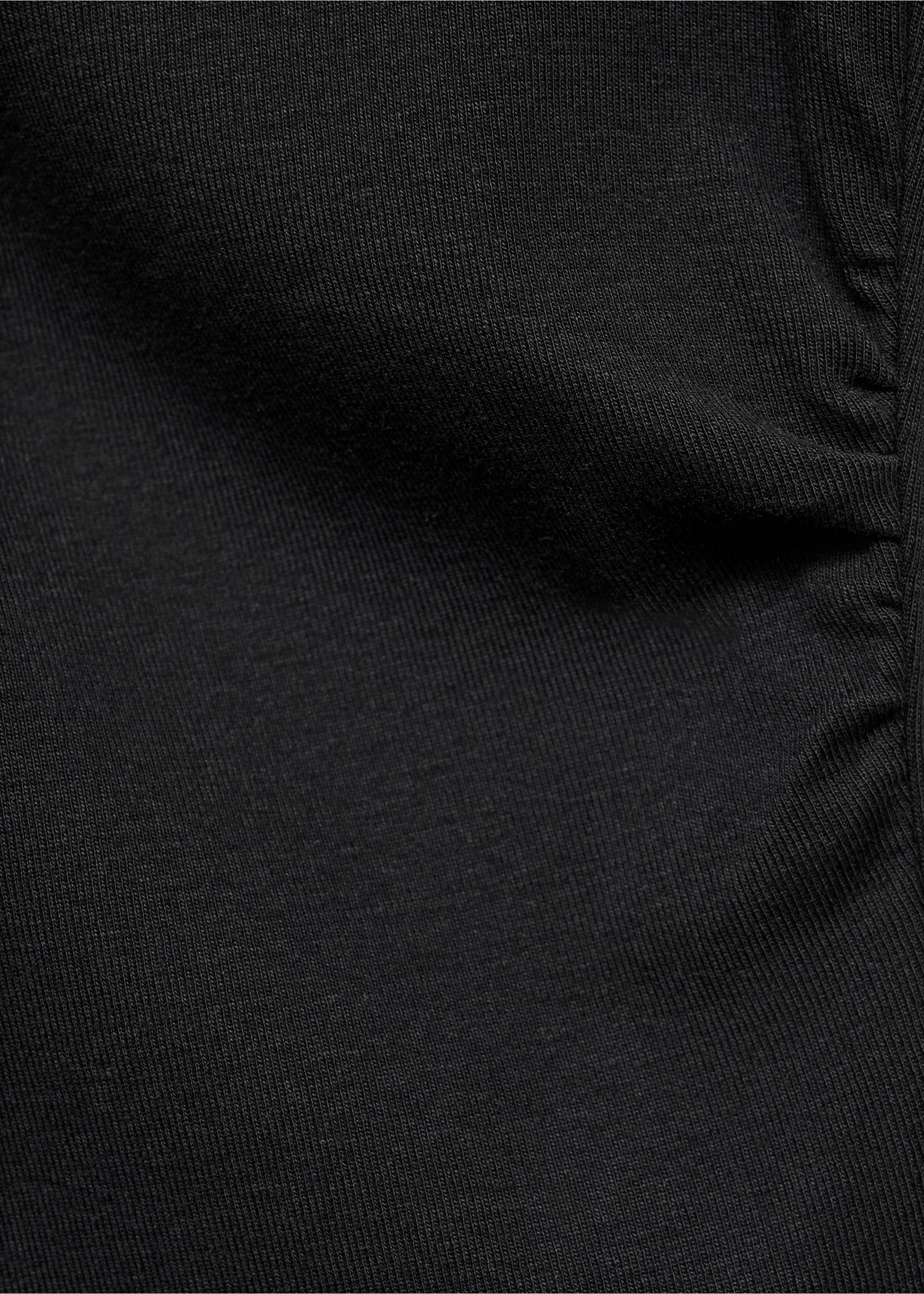 Asymmetric cotton T-shirt - Details of the article 8, Black. Ref: 17024778-00.
